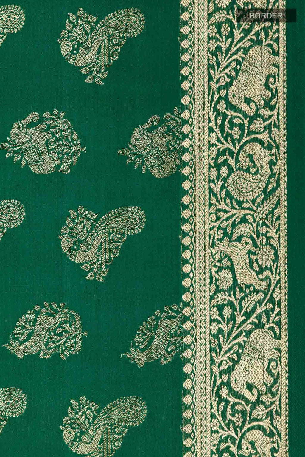 Green Mysore Crepe Saree
