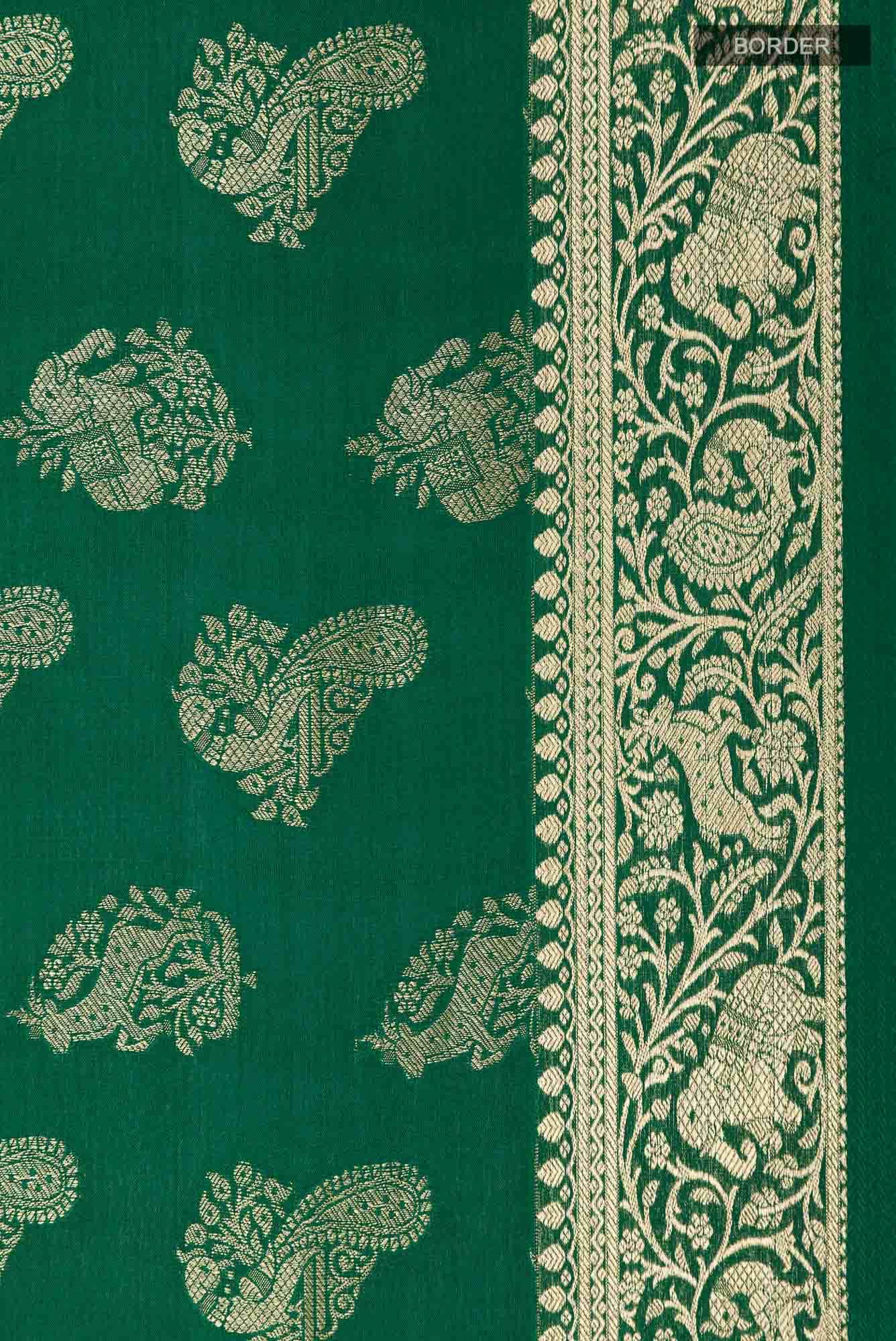 Green Mysore Crepe Saree