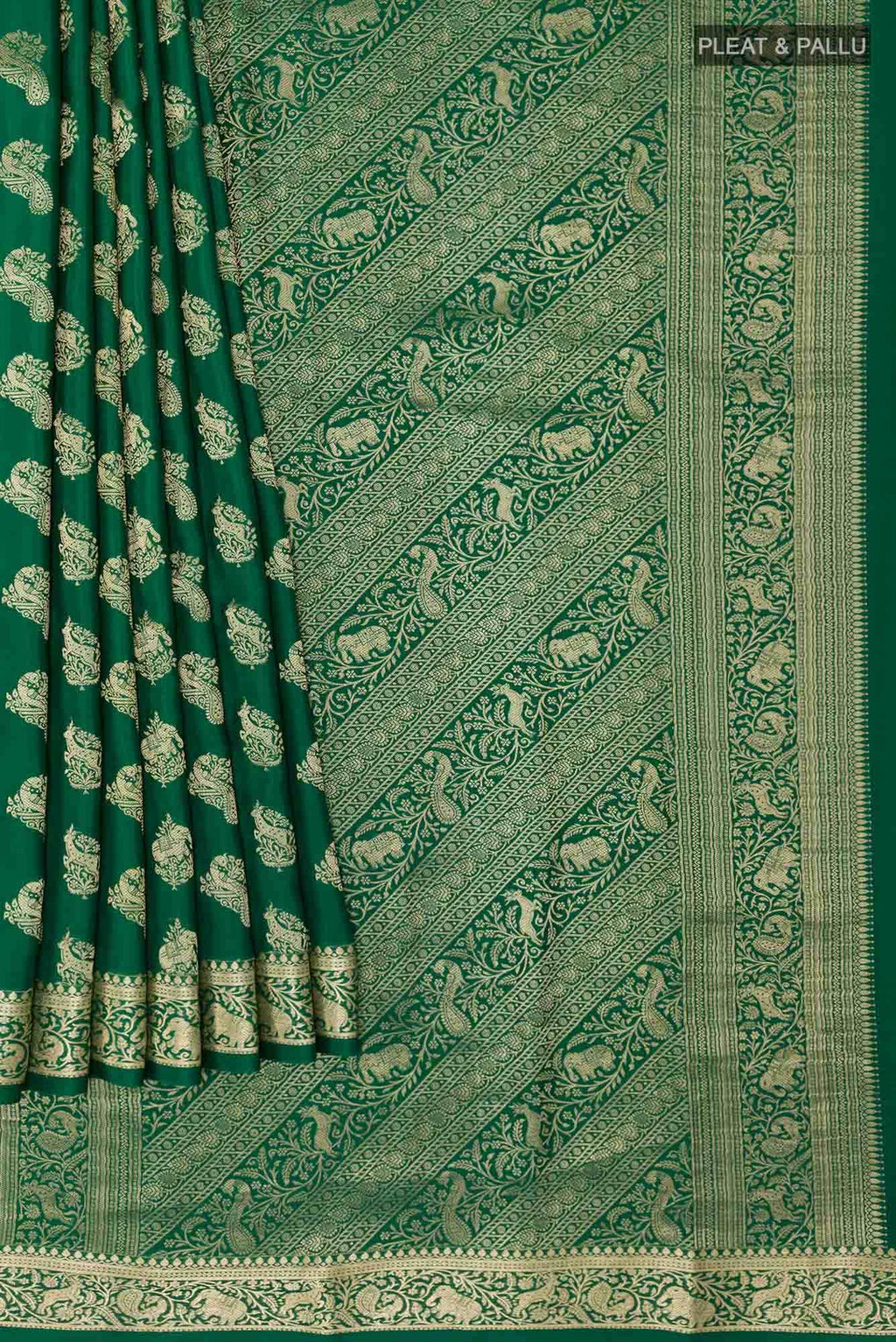 Green Mysore Crepe Saree