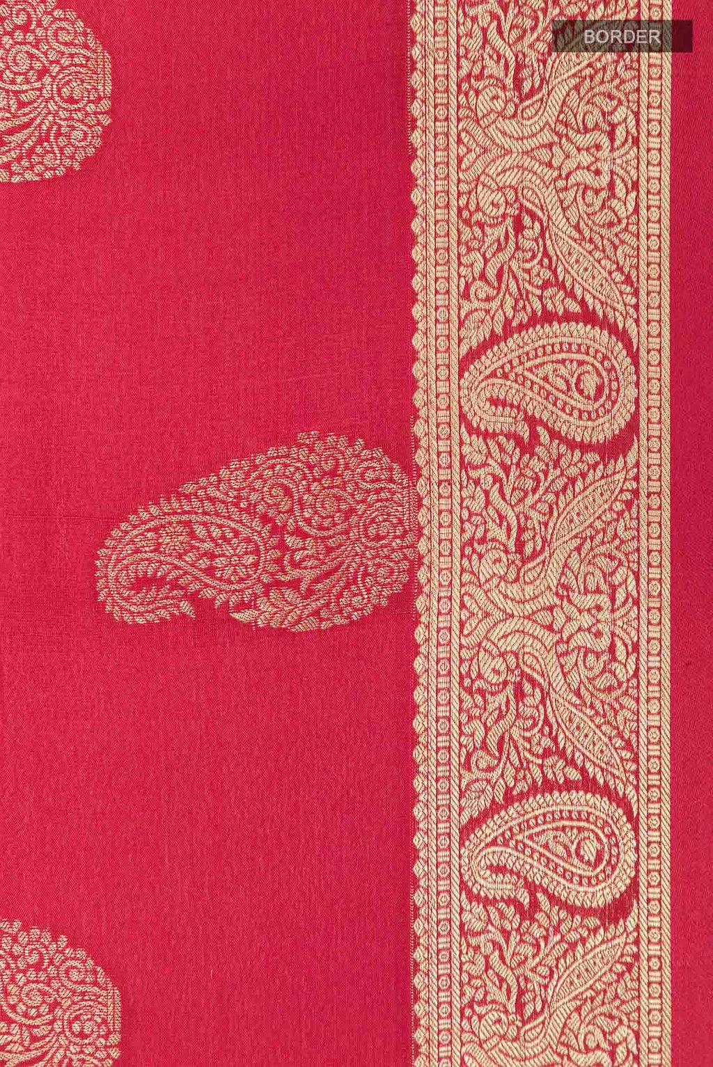 Deep Red Mysore Crepe Saree