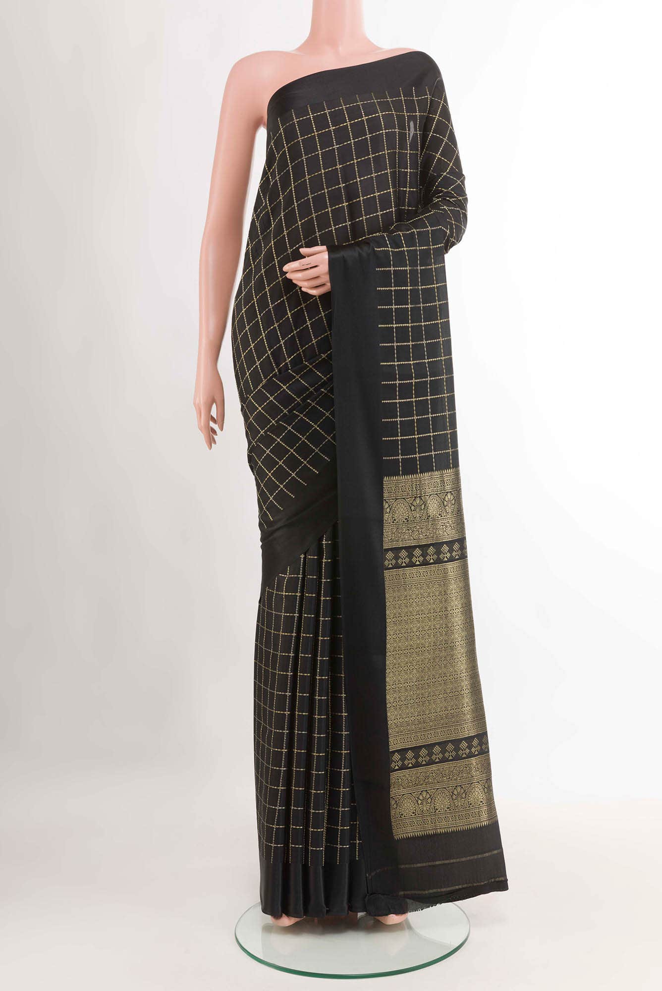 Black Crepe Saree