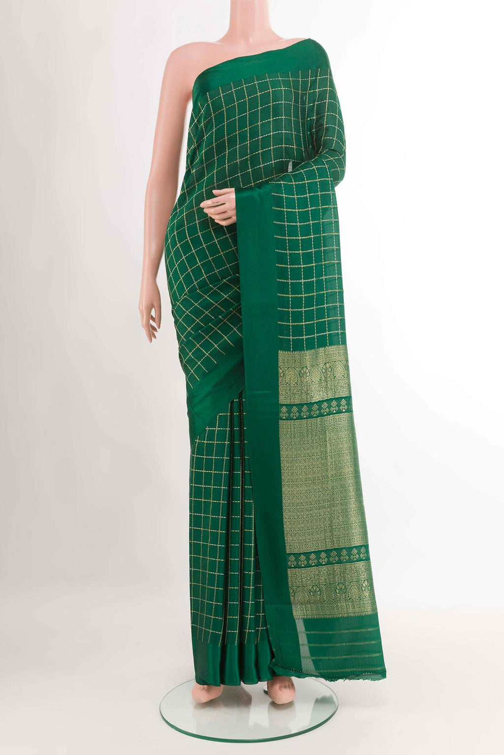 Green Crepe Saree
