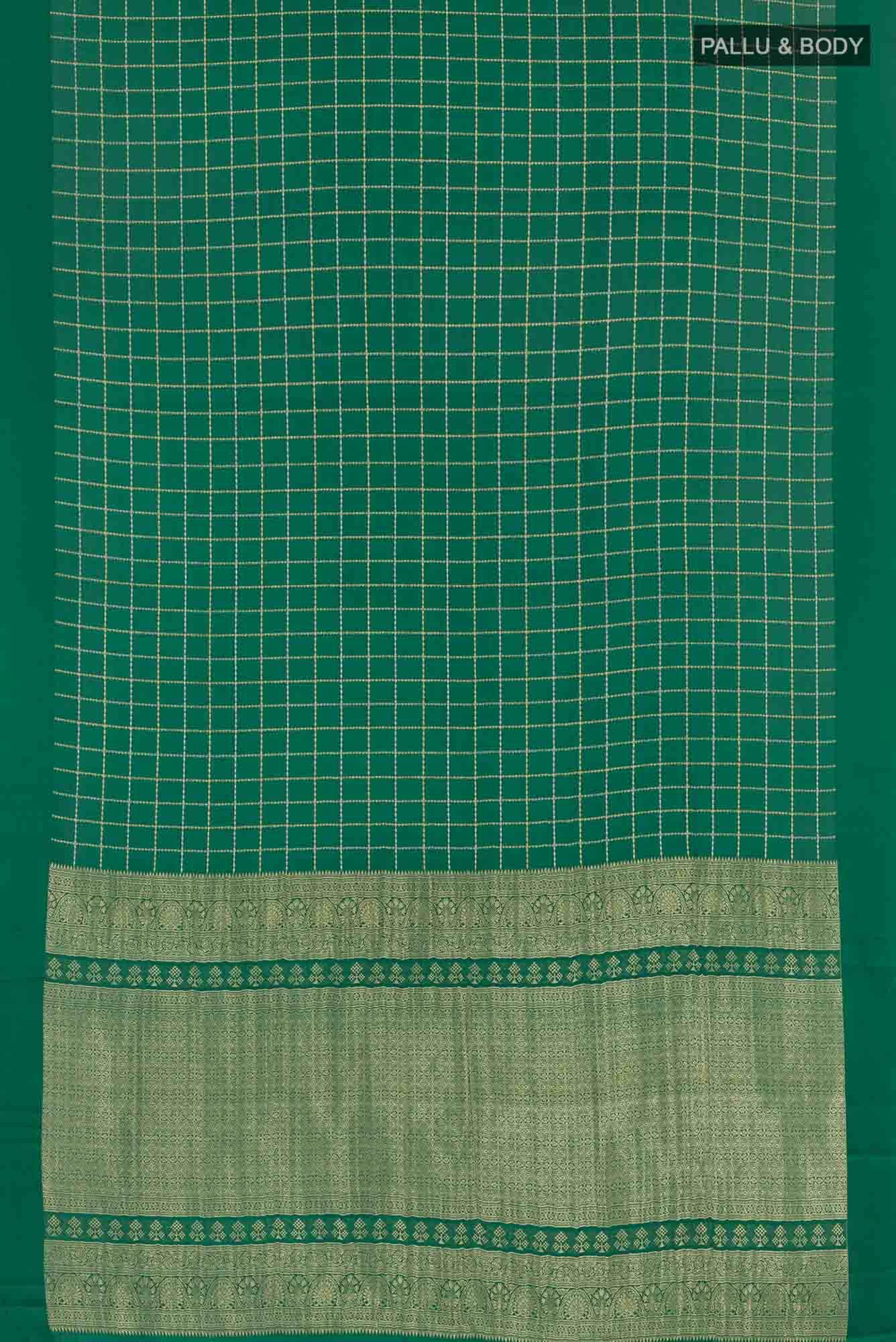 Green Crepe Saree