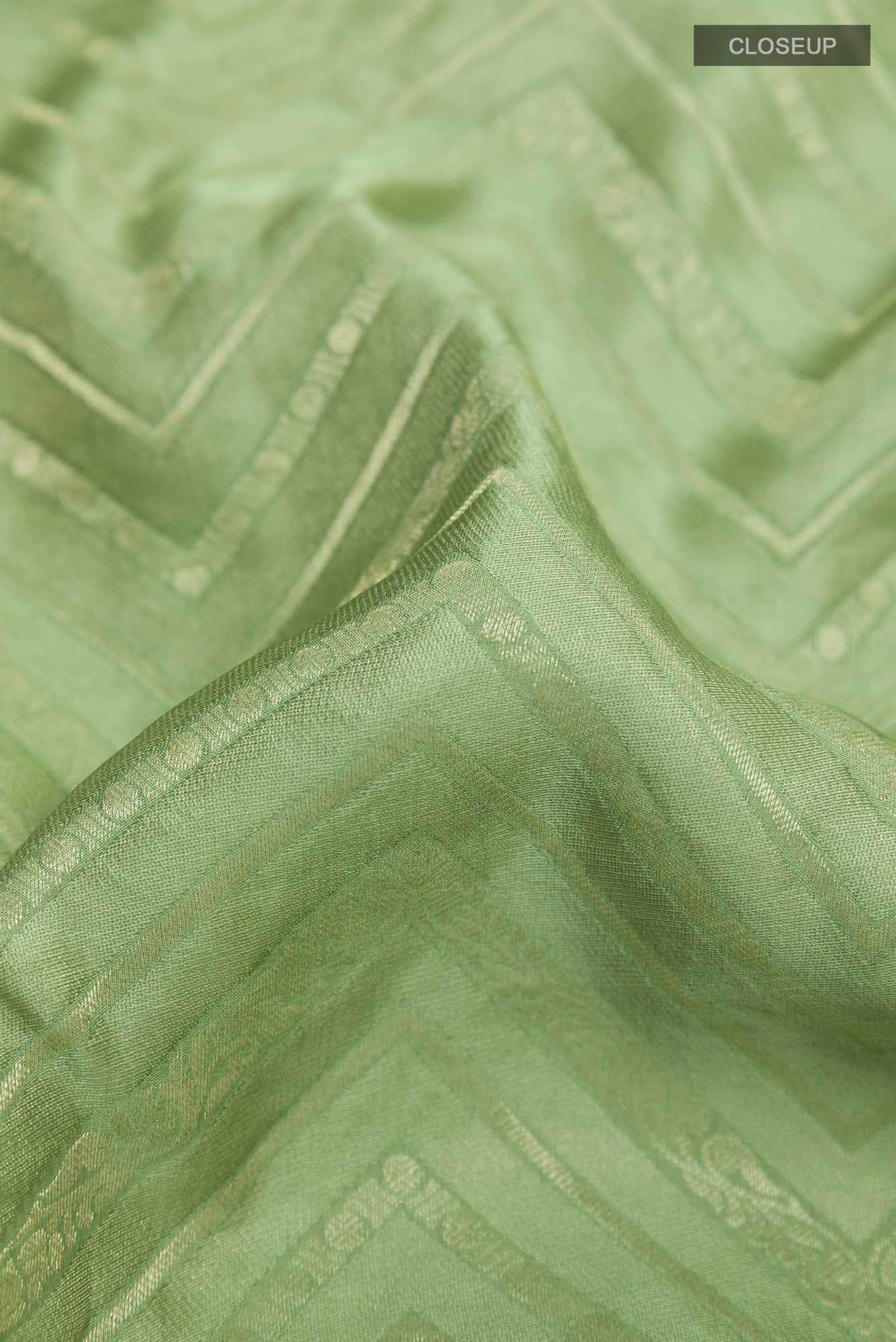 Green Crepe Saree