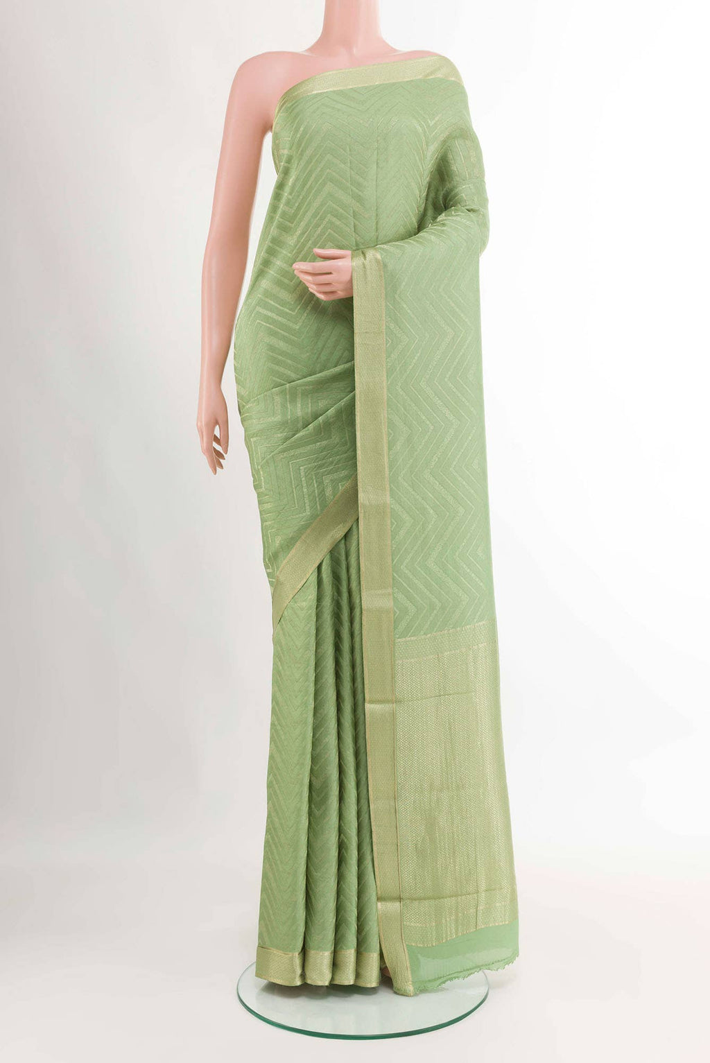 Green Crepe Saree