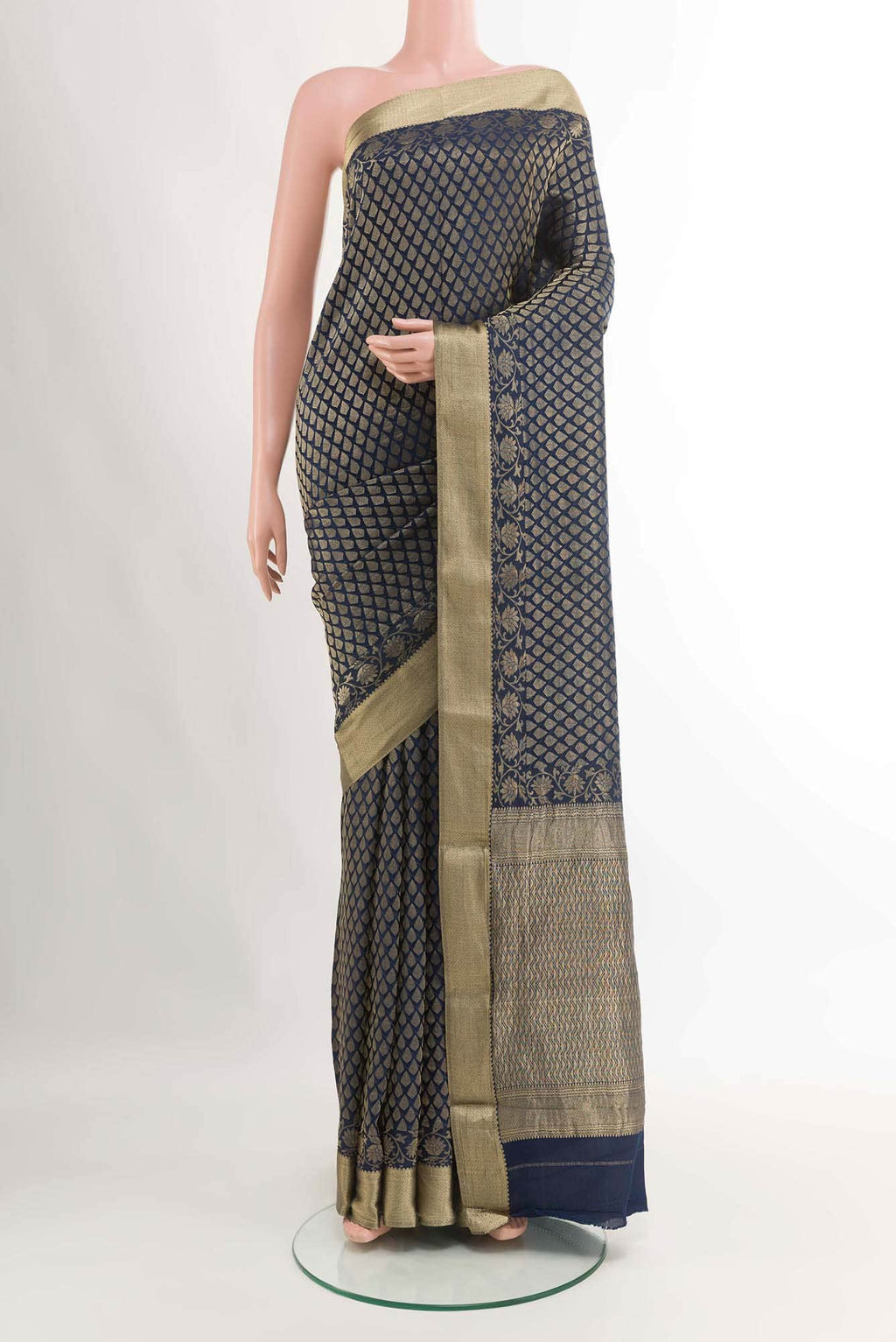 Dark Blue Crepe Saree
