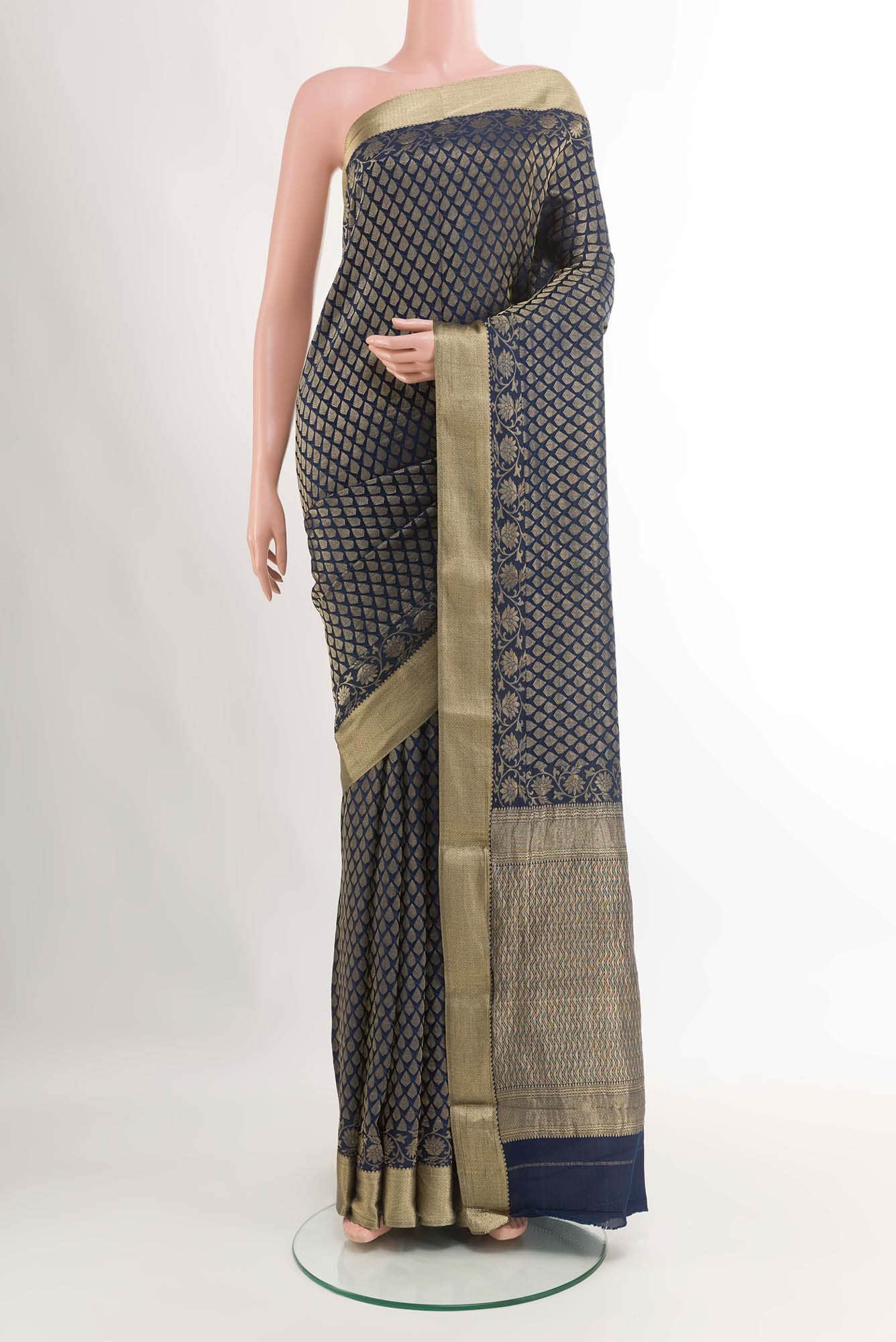 Dark Blue Crepe Saree