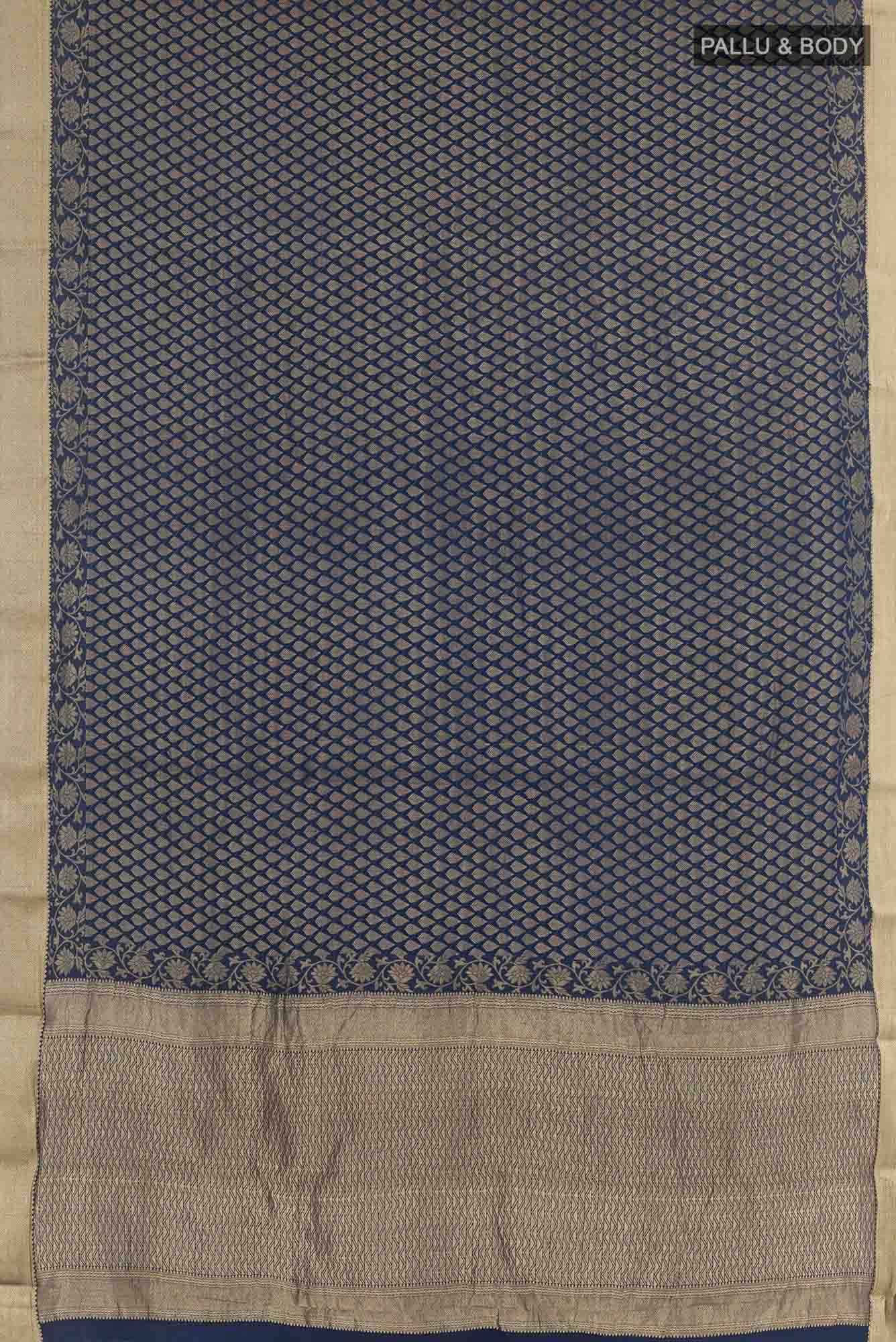 Dark Blue Crepe Saree