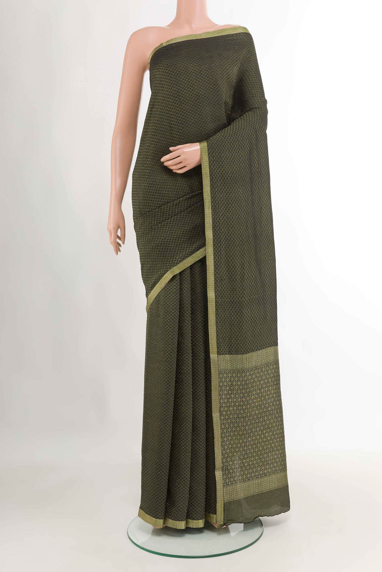 Black Crepe Saree