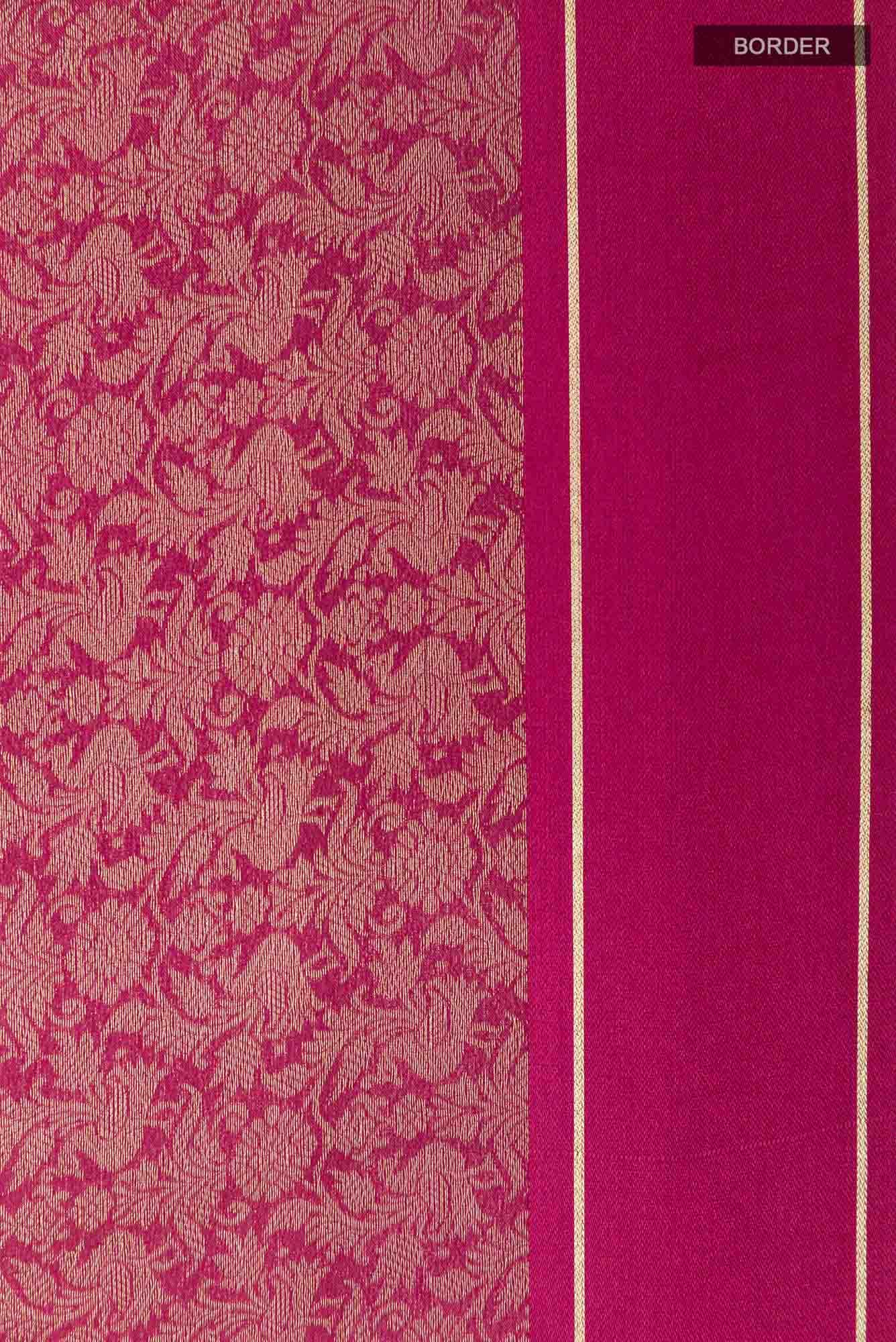 Dark Pink Mysore Crepe Saree