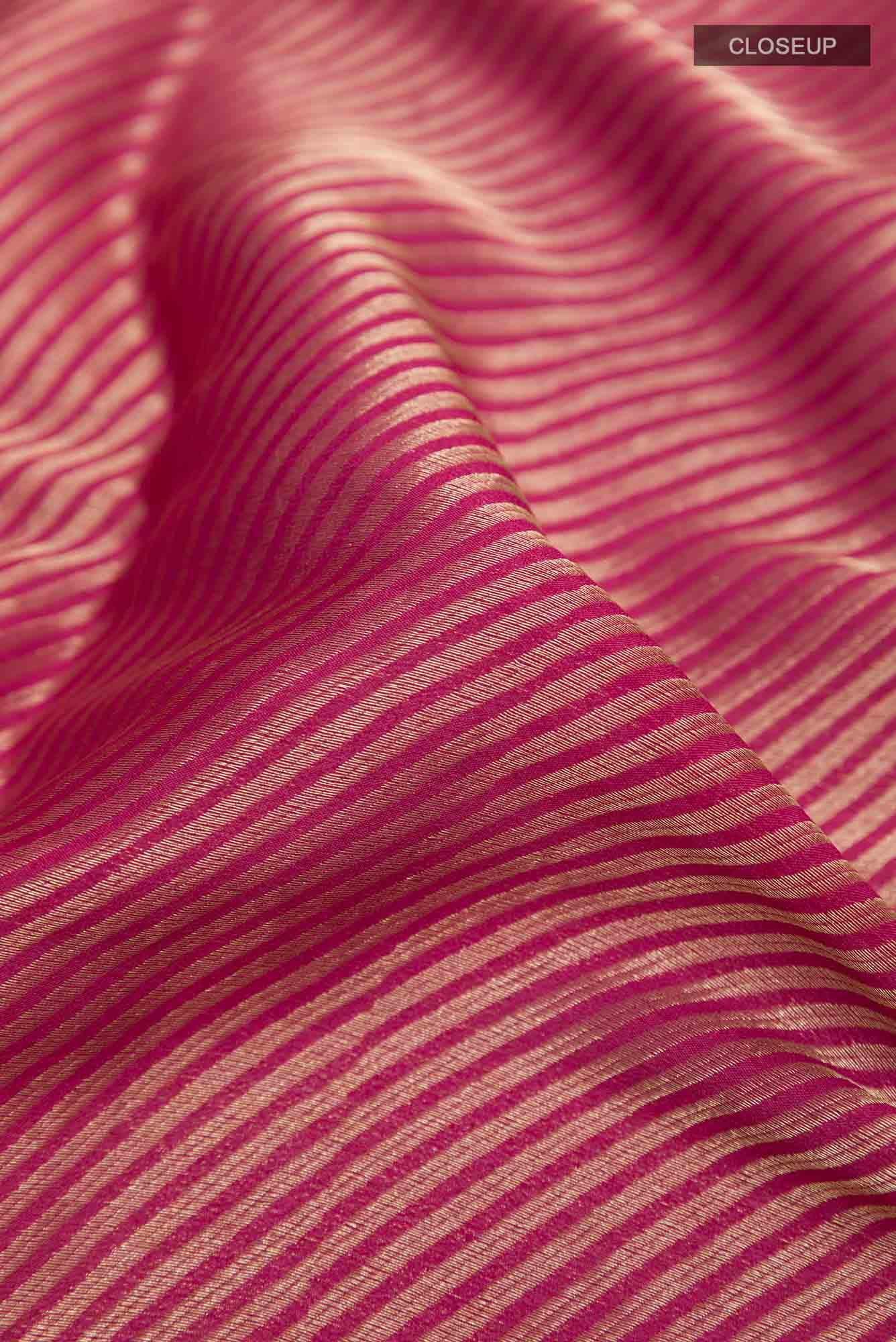 Dark Pink Mysore Crepe Saree