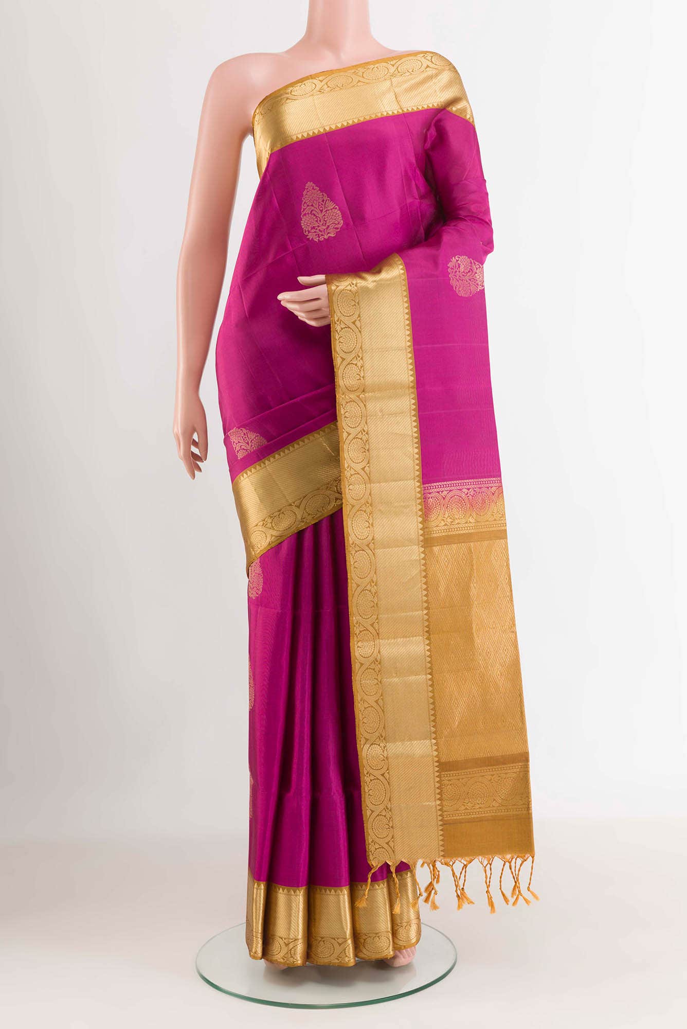 Dark Pink Dual Tone Soft Silk Saree