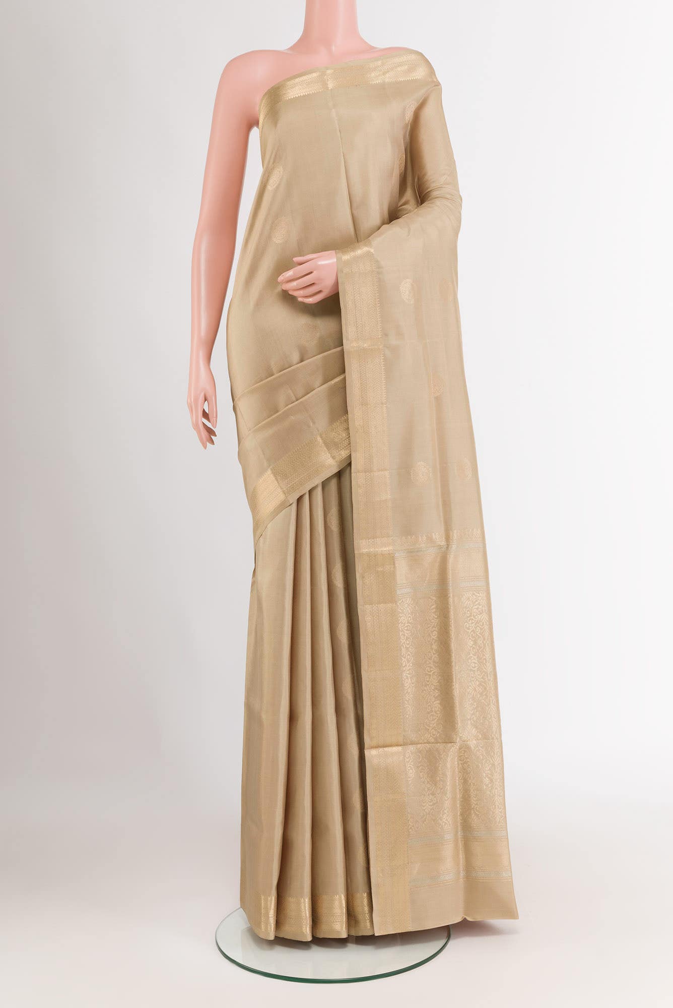 Beige Soft Silk Saree