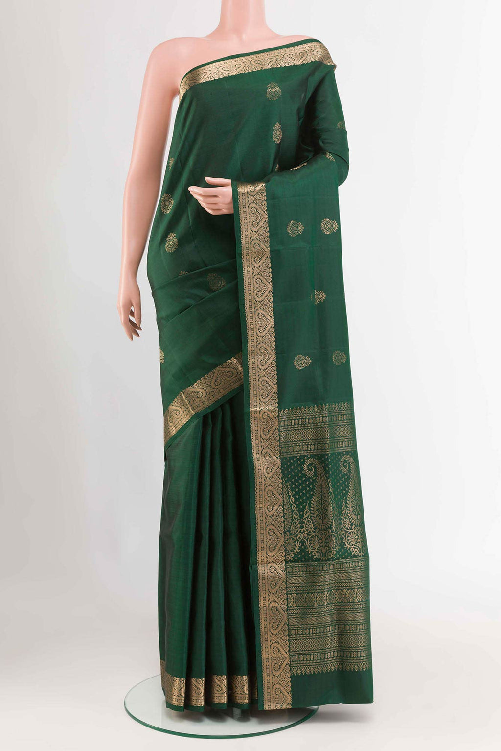 Bottle Green Soft Silk Saree