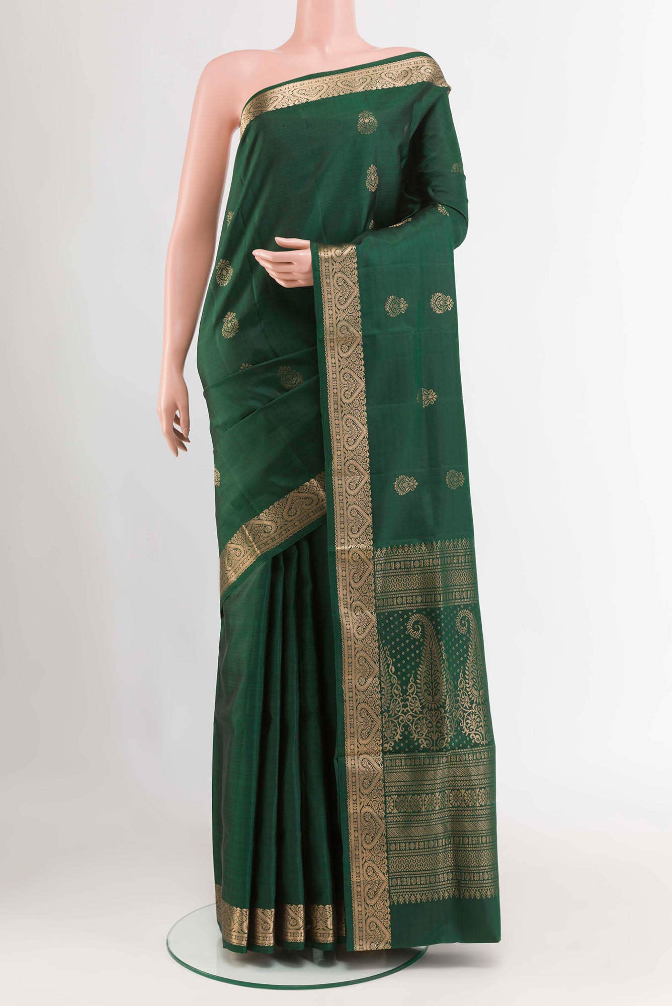 Bottle Green Soft Silk Saree