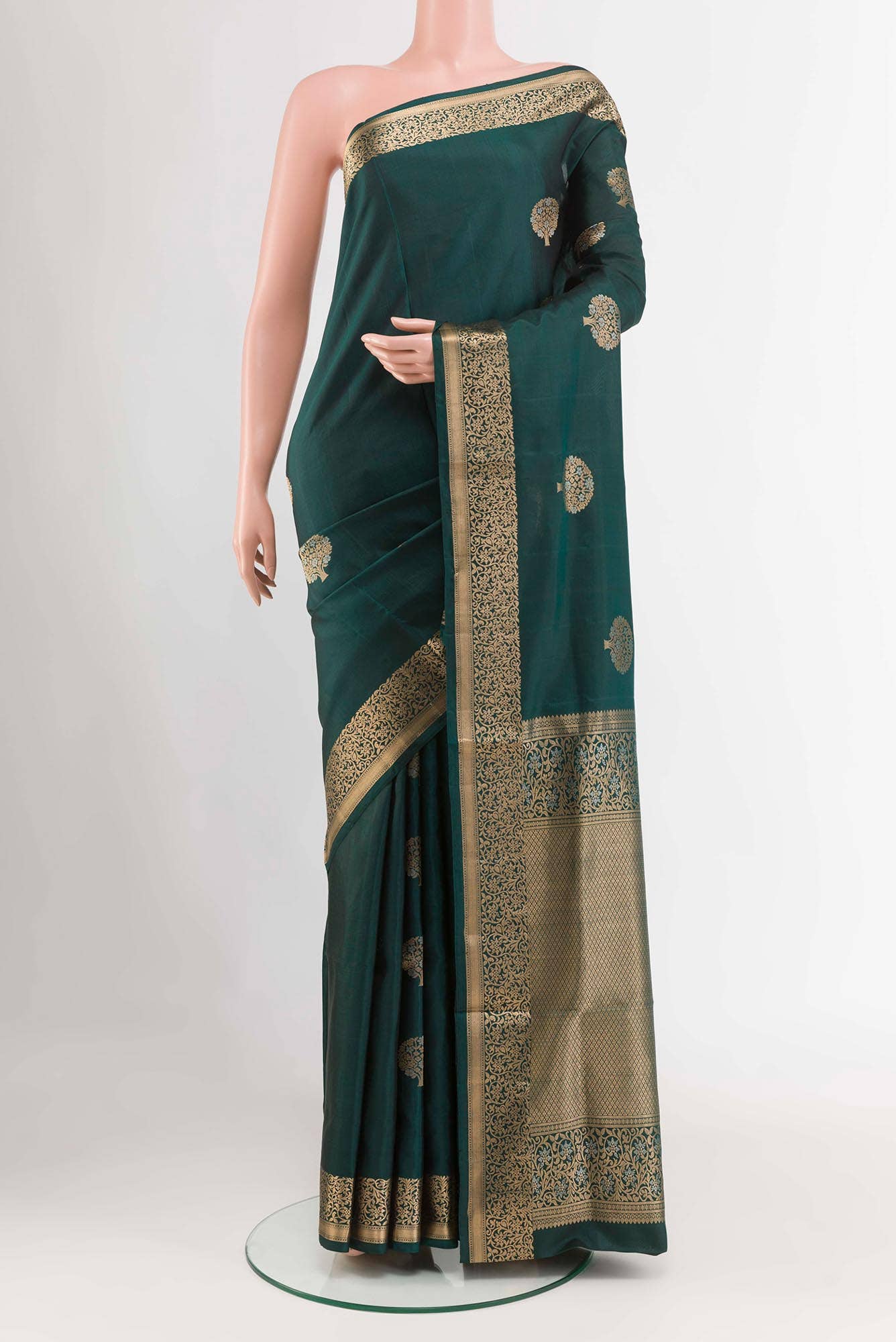 Blue Dual Tone Soft Silk Saree
