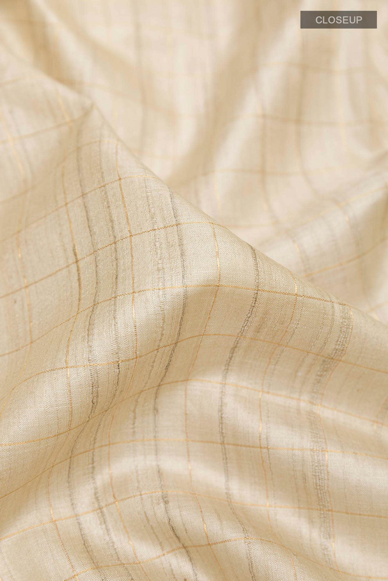 Beige Tussar Saree