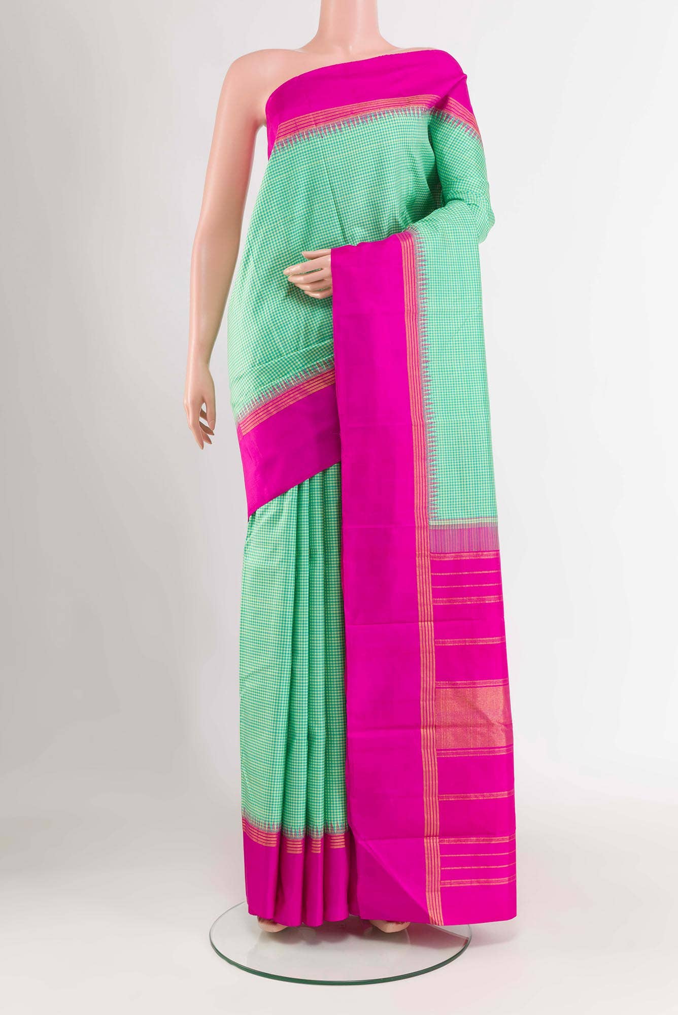 Sea Green Kanchipuram Saree