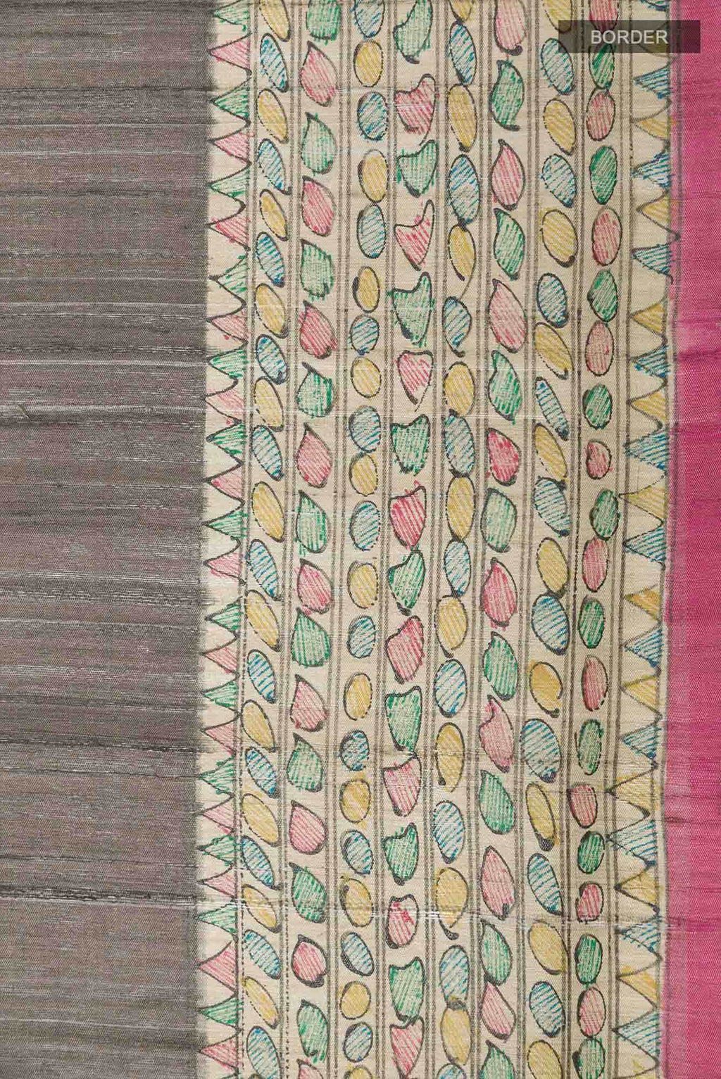 Grey Tussar Silk Saree