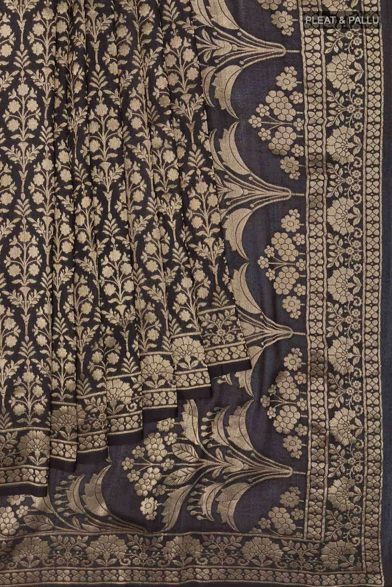 Black Tussar Saree