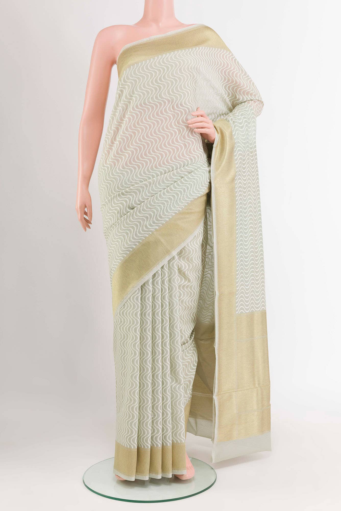 Grey Blended Silk Cotton Saree