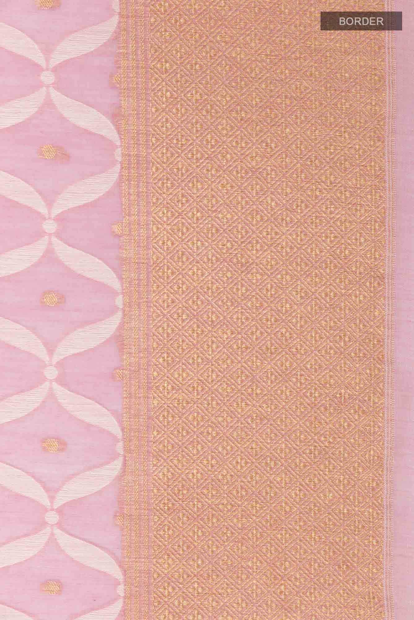 Pink Blended Silk Cotton Saree