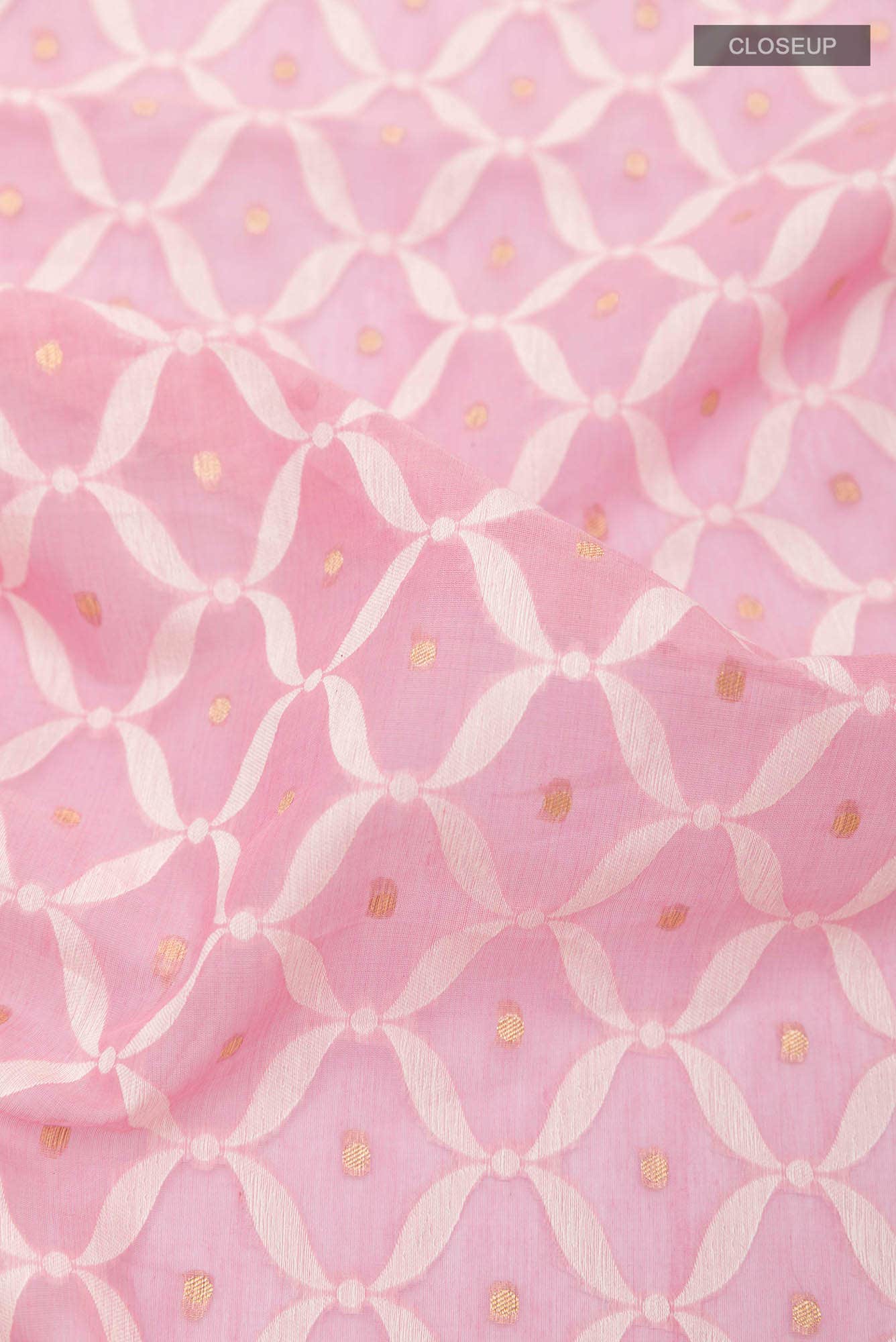 Pink Blended Silk Cotton Saree