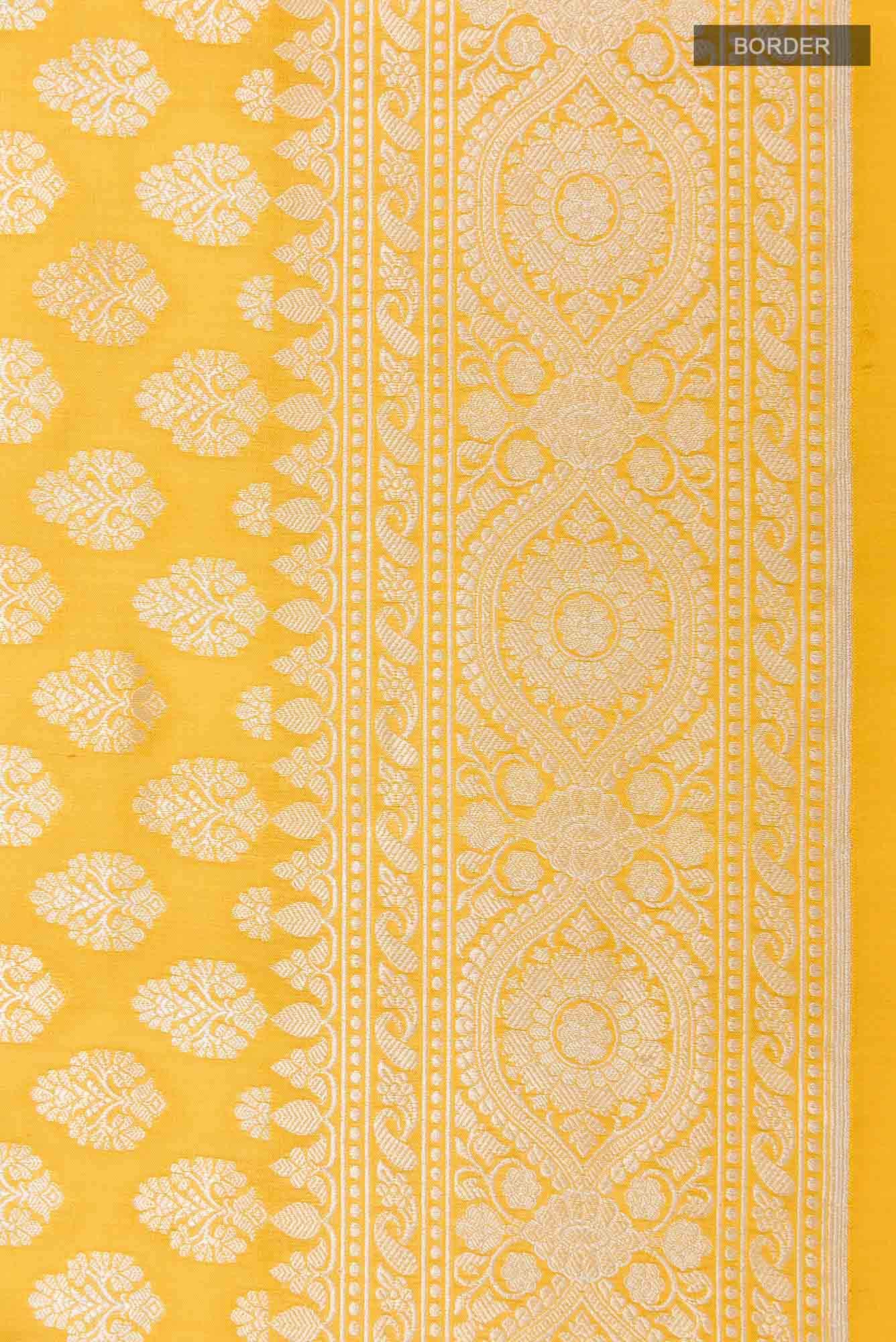 Yellow Banarasi Silk Saree
