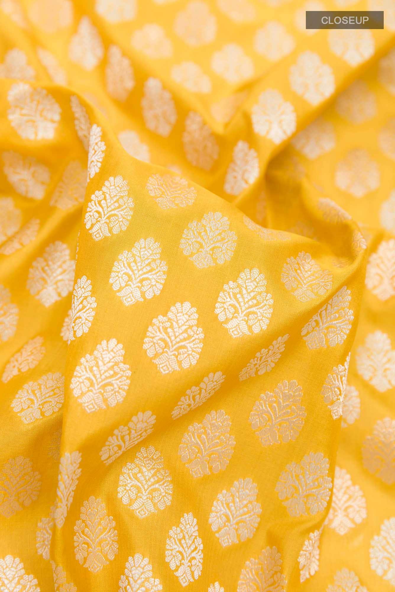 Yellow Banarasi Silk Saree