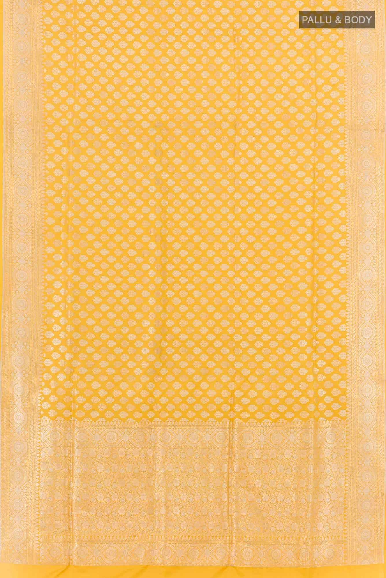 Yellow Banarasi Silk Saree