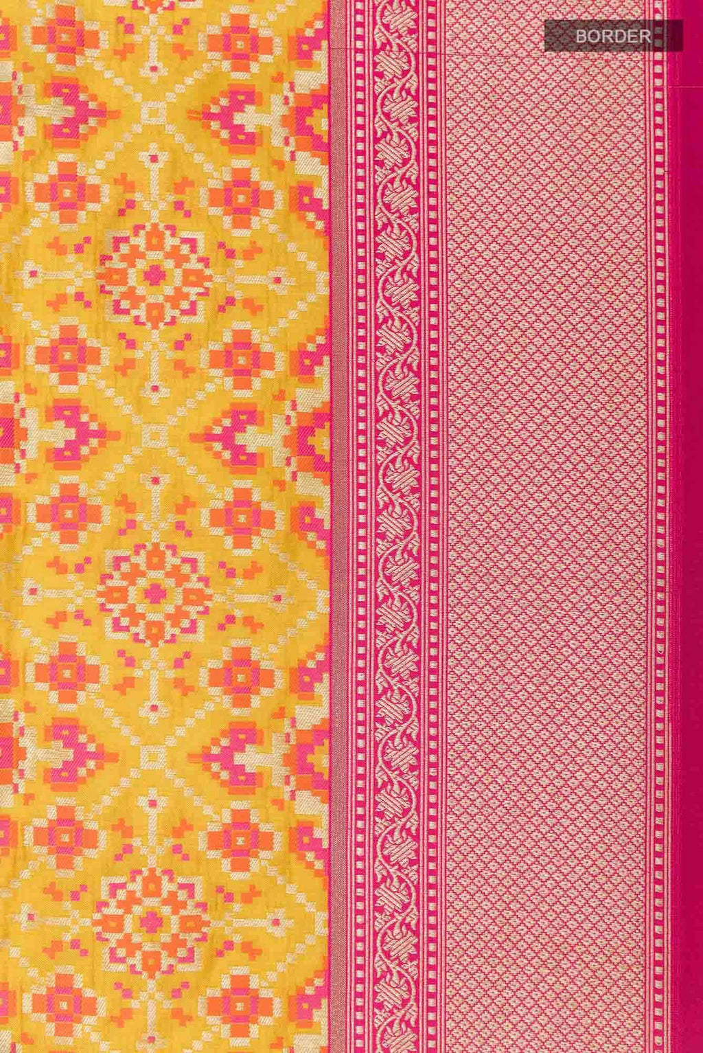 Yellow Banarasi Silk Saree