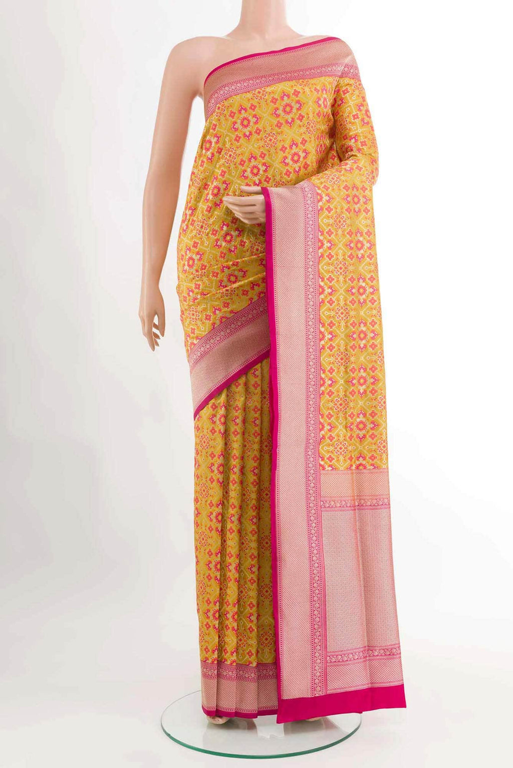 Yellow Banarasi Silk Saree