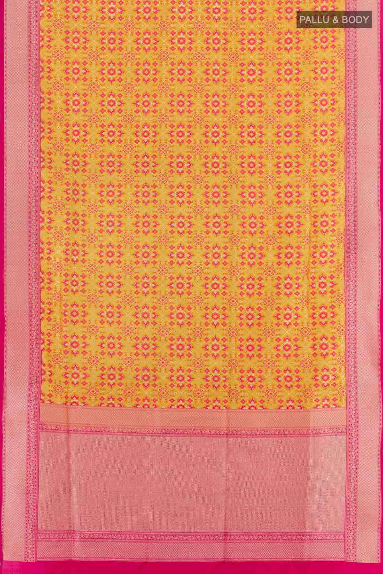 Yellow Banarasi Silk Saree