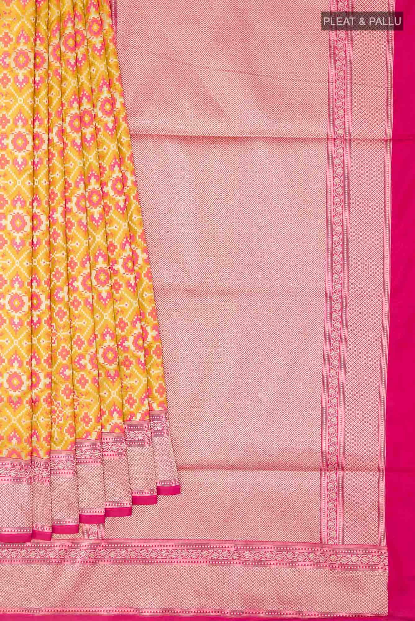 Yellow Banarasi Silk Saree