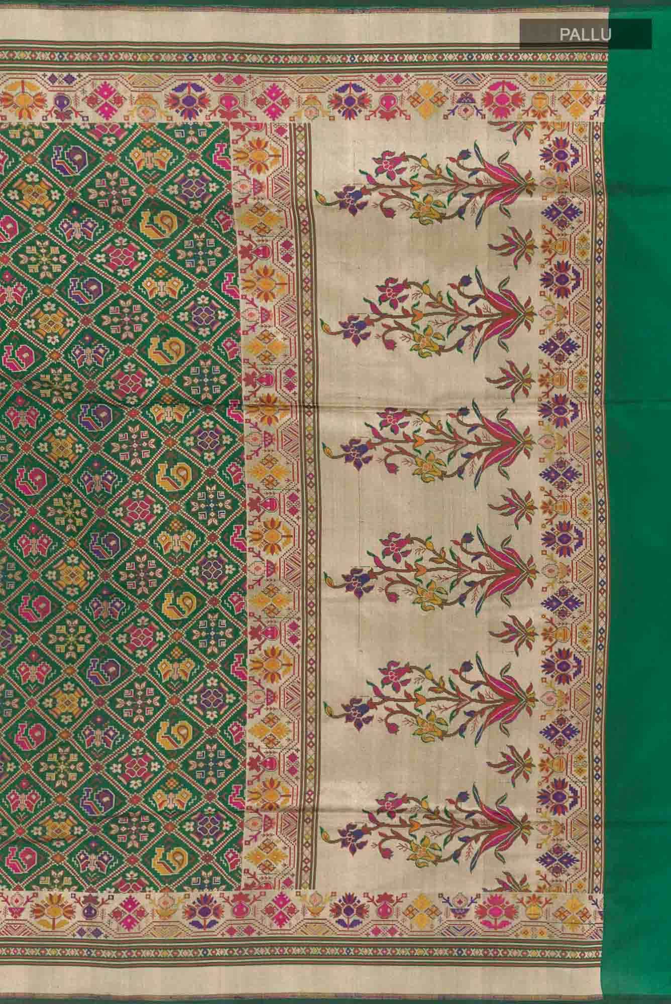 Green Dual Tone Banarasi Silk Saree