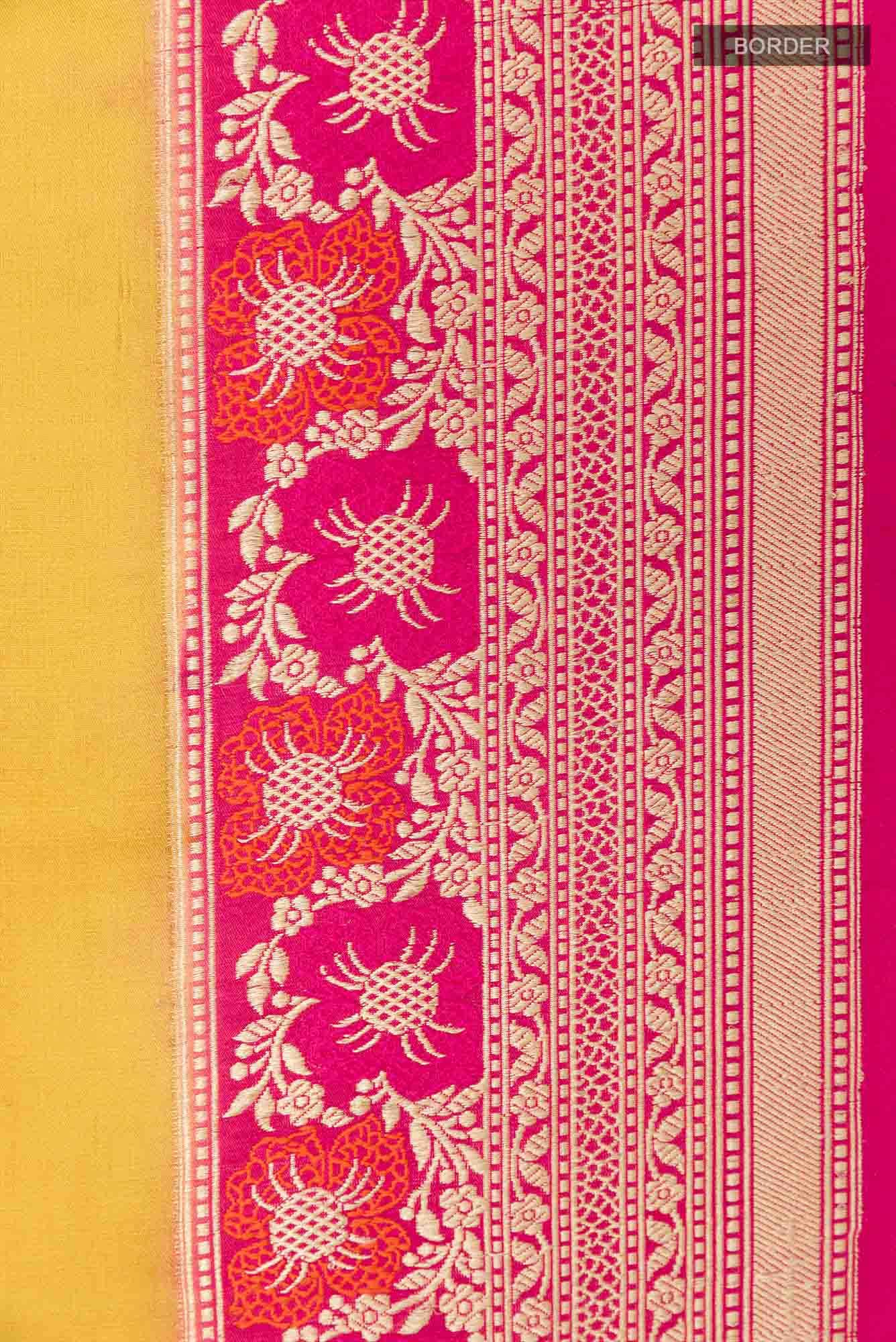 Mustard Banarasi Katan Silk Saree