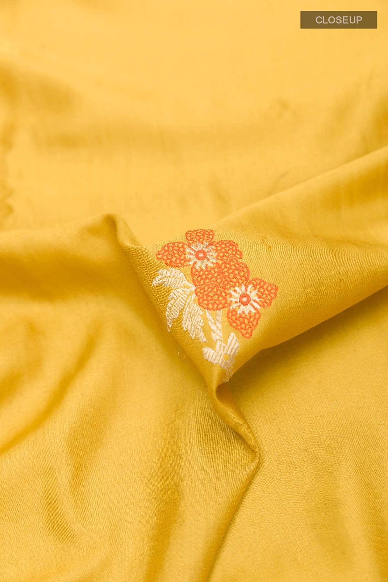 Mustard Banarasi Katan Silk Saree