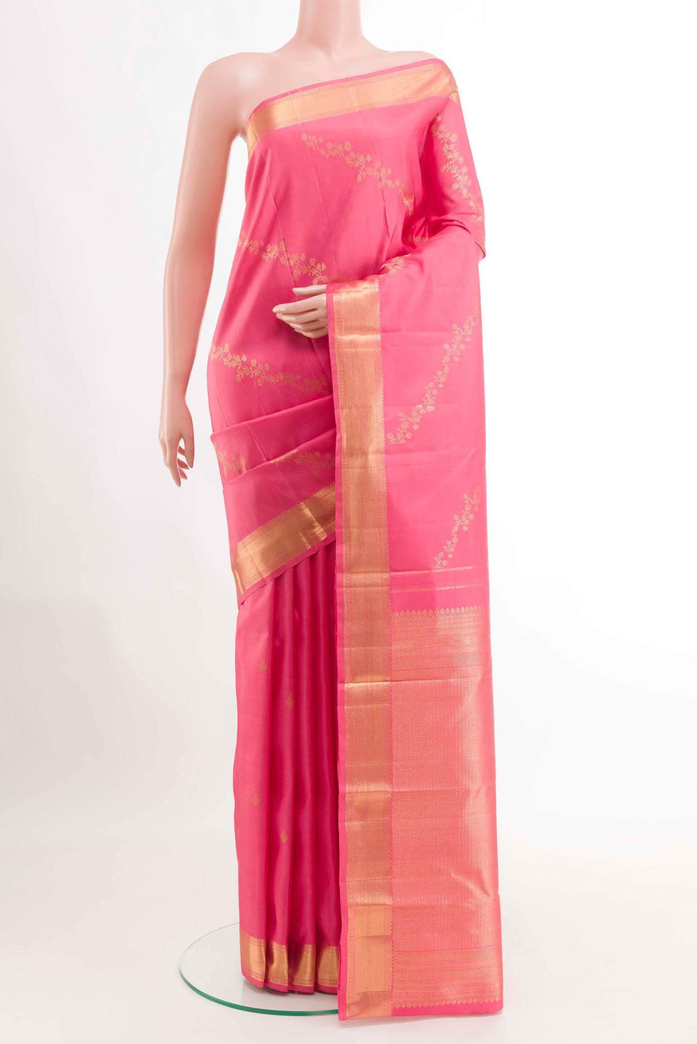 Pink Kanchipuram Silk Saree