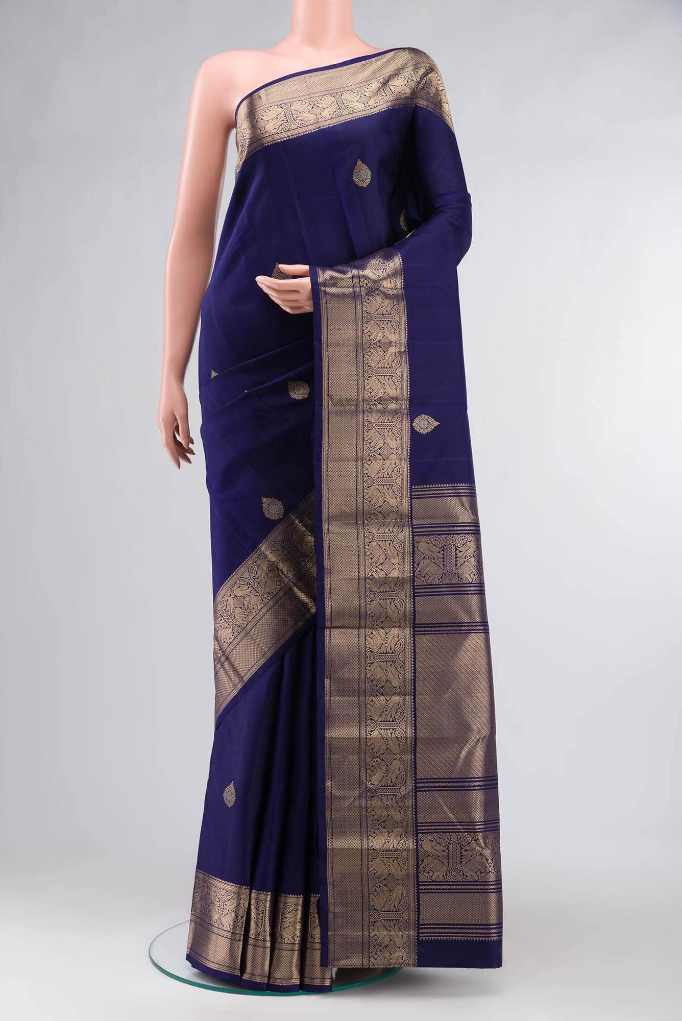 Blue Kanchipuram Silk Saree