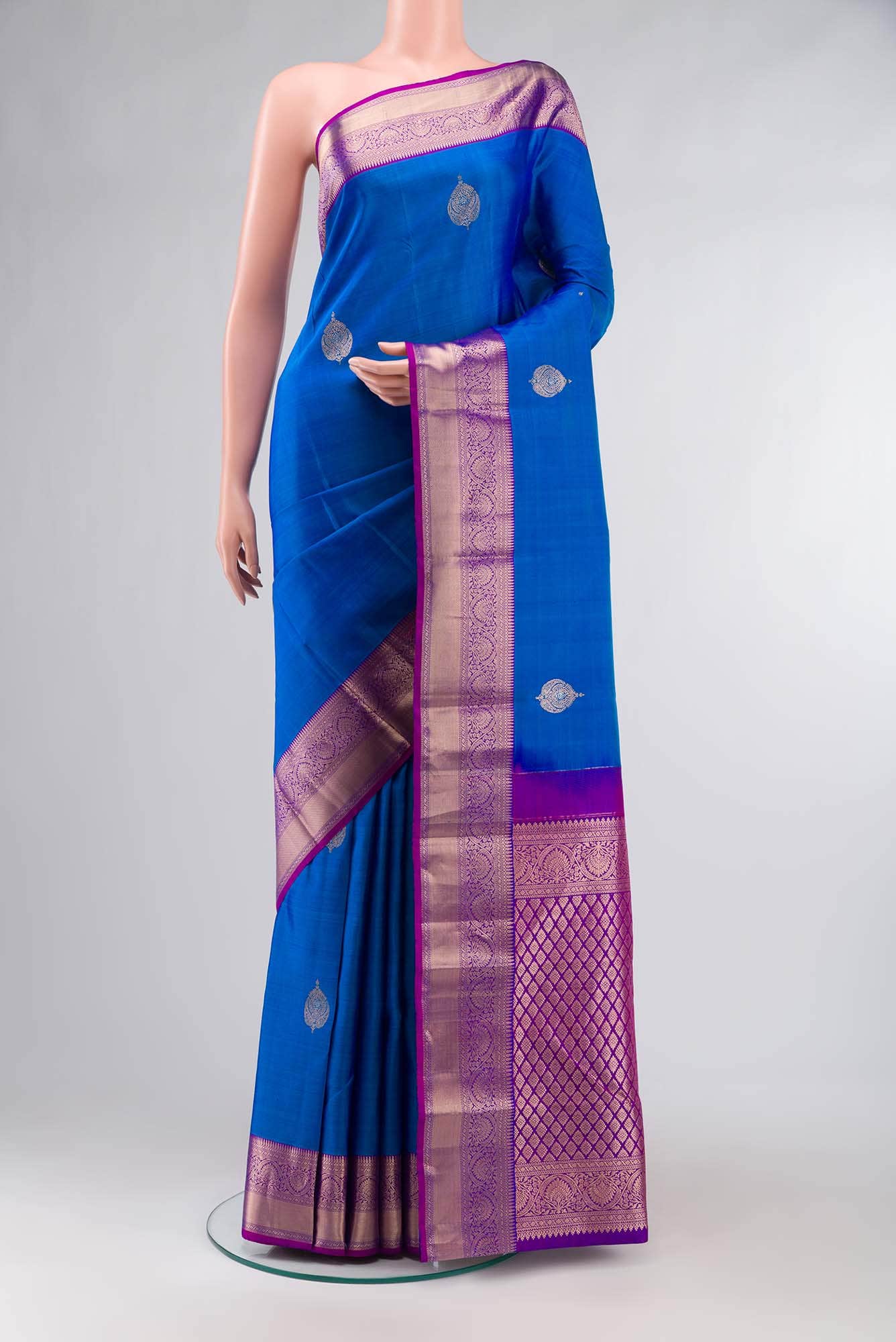 Blue Kanchipuram Silk Saree