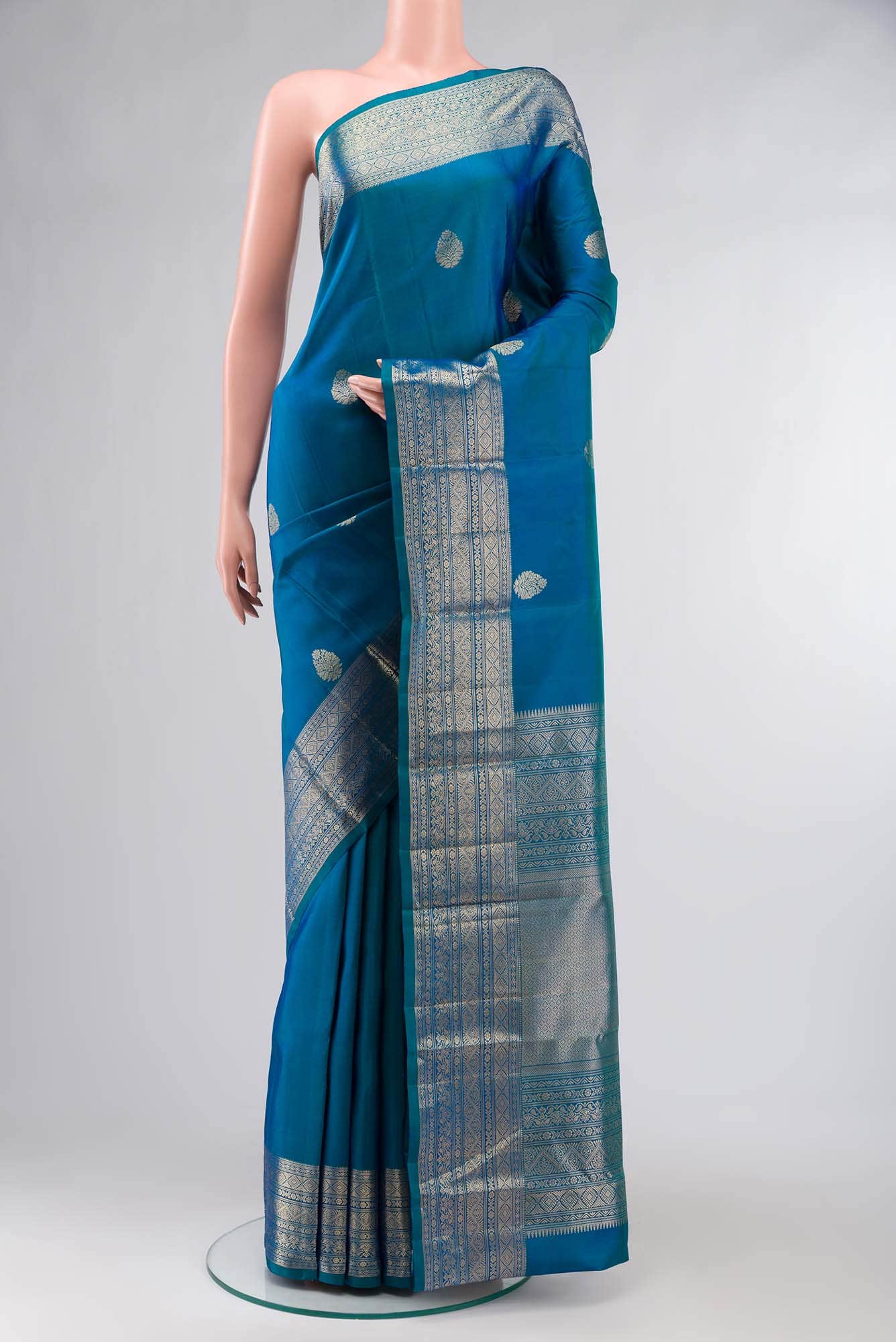 Blue Kanchipuram Silk Saree