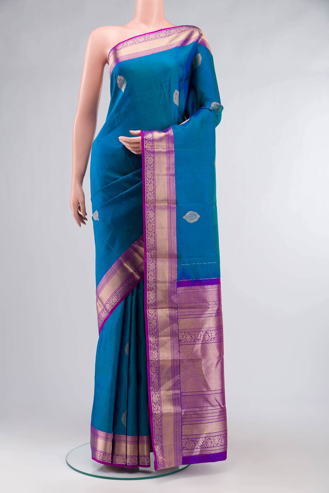 Blue Kanchipuram Silk Saree