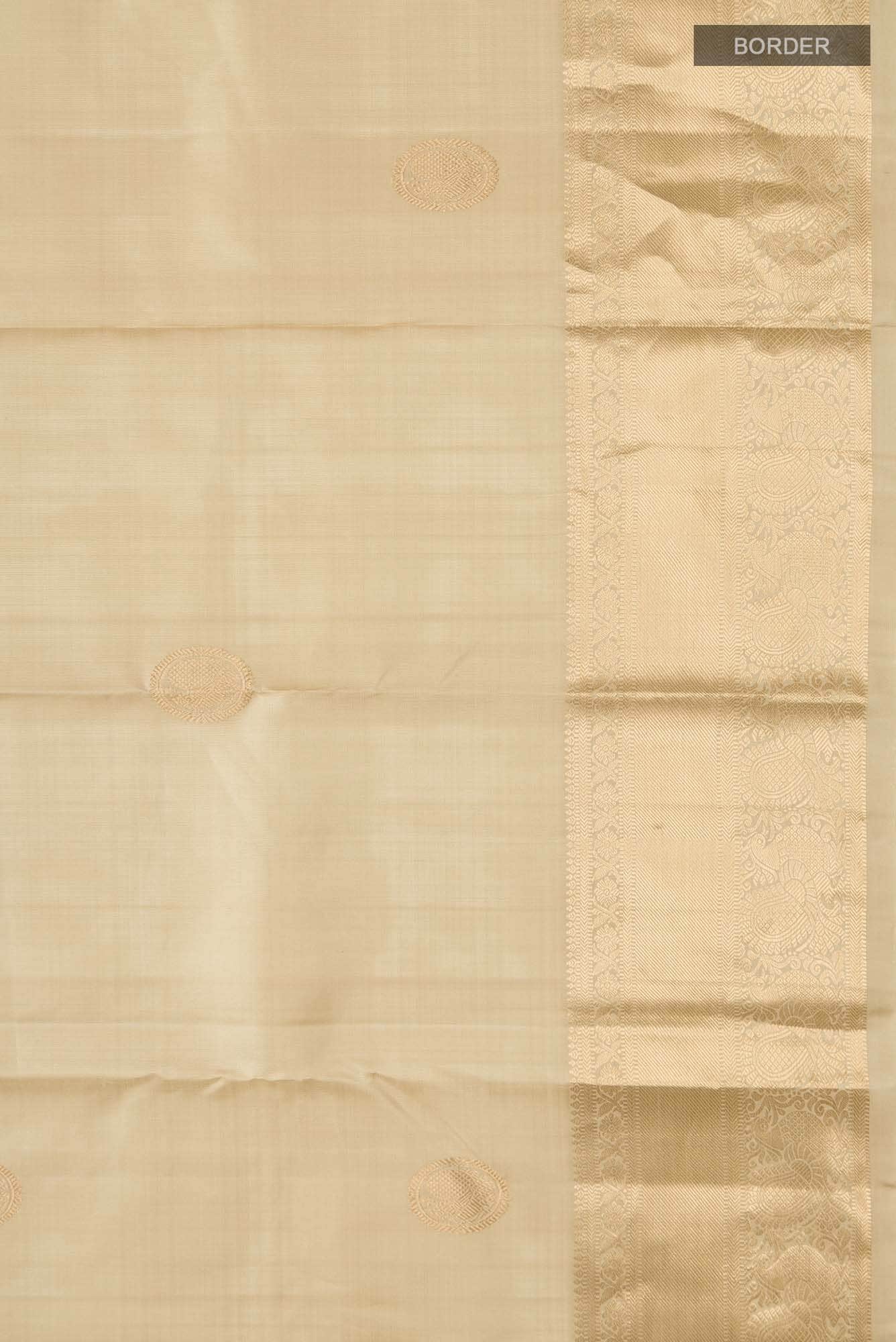 Beige Kanchipuram Silk Saree