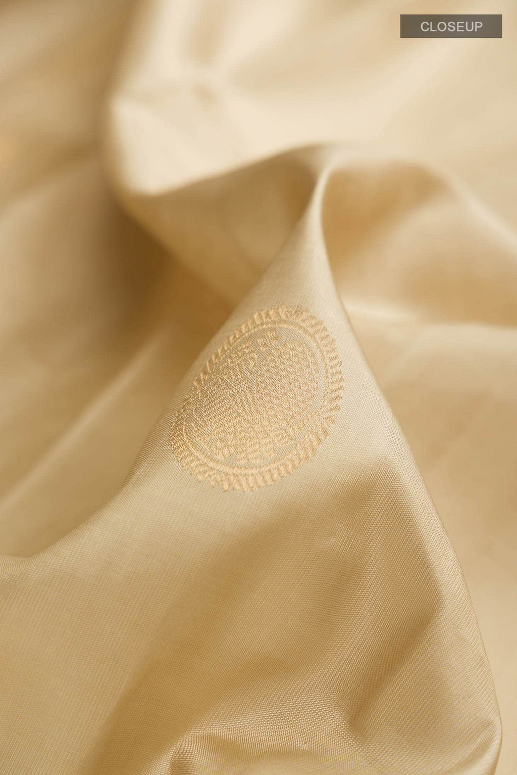 Beige Kanchipuram Silk Saree