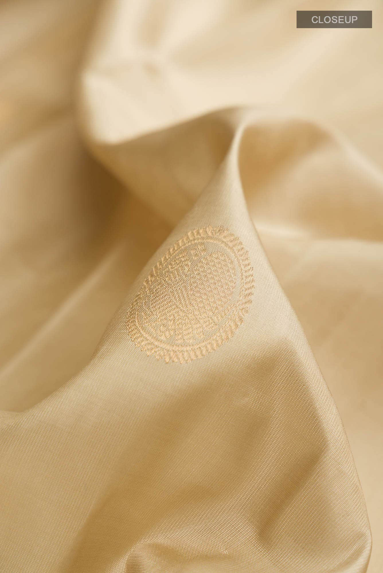 Beige Kanchipuram Silk Saree