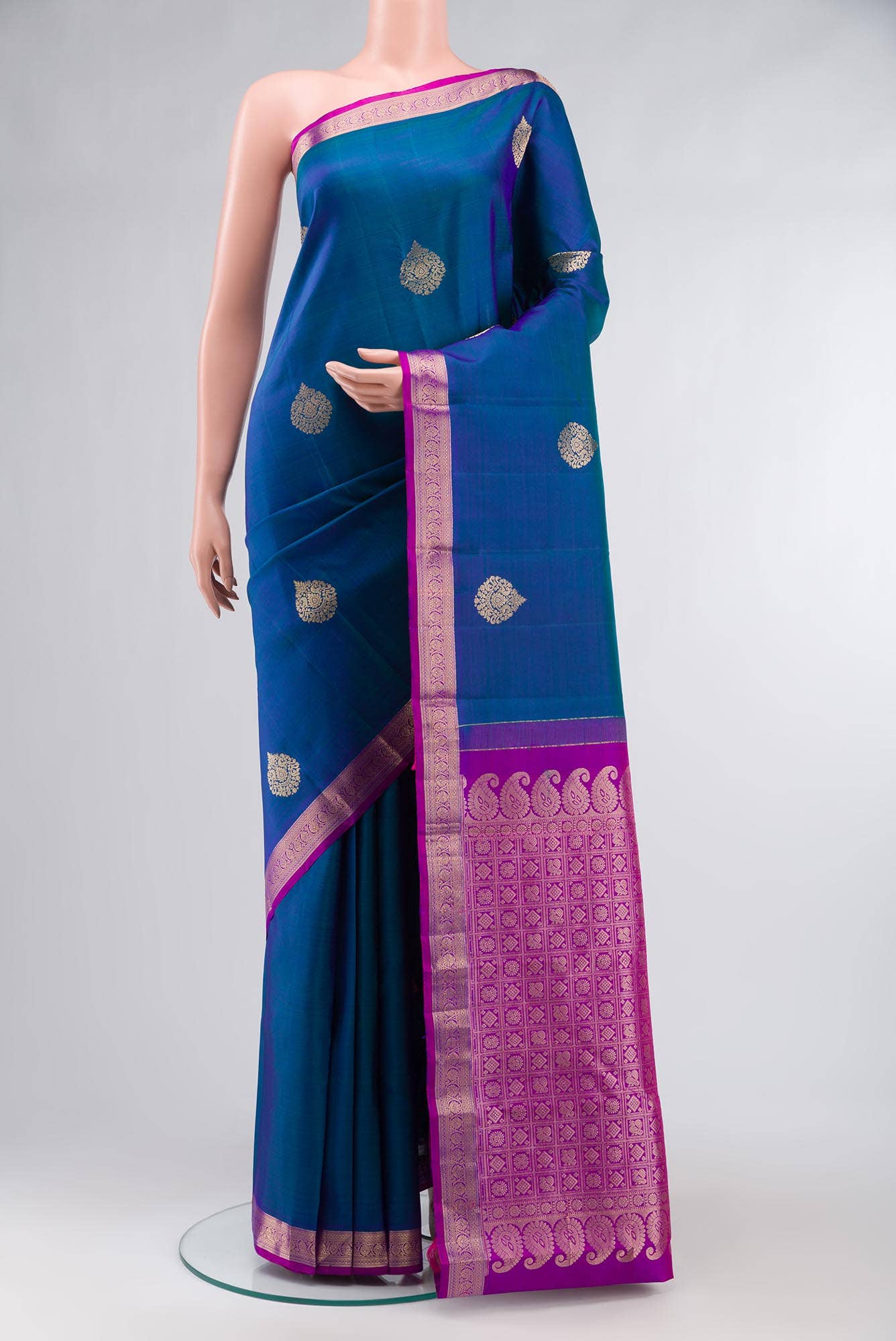 Blue Kanchipuram Silk Saree