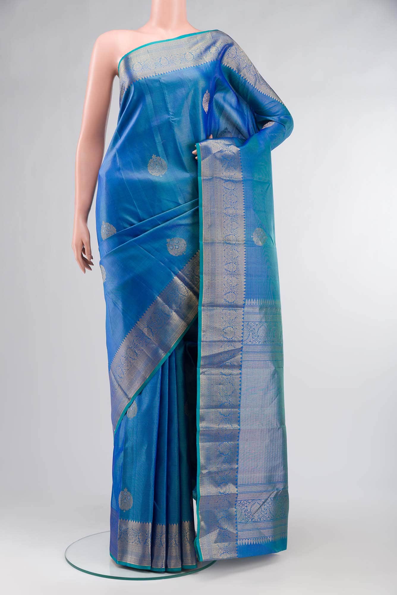 Blue Kanchipuram Silk Saree