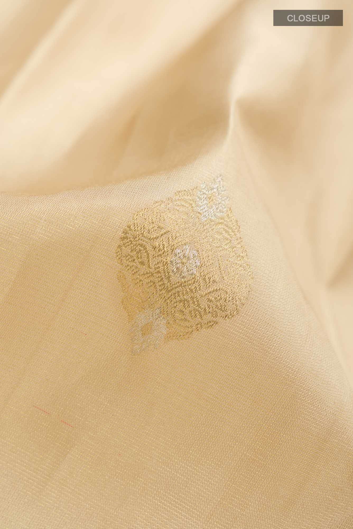 Beige Kanchipuram Silk Saree