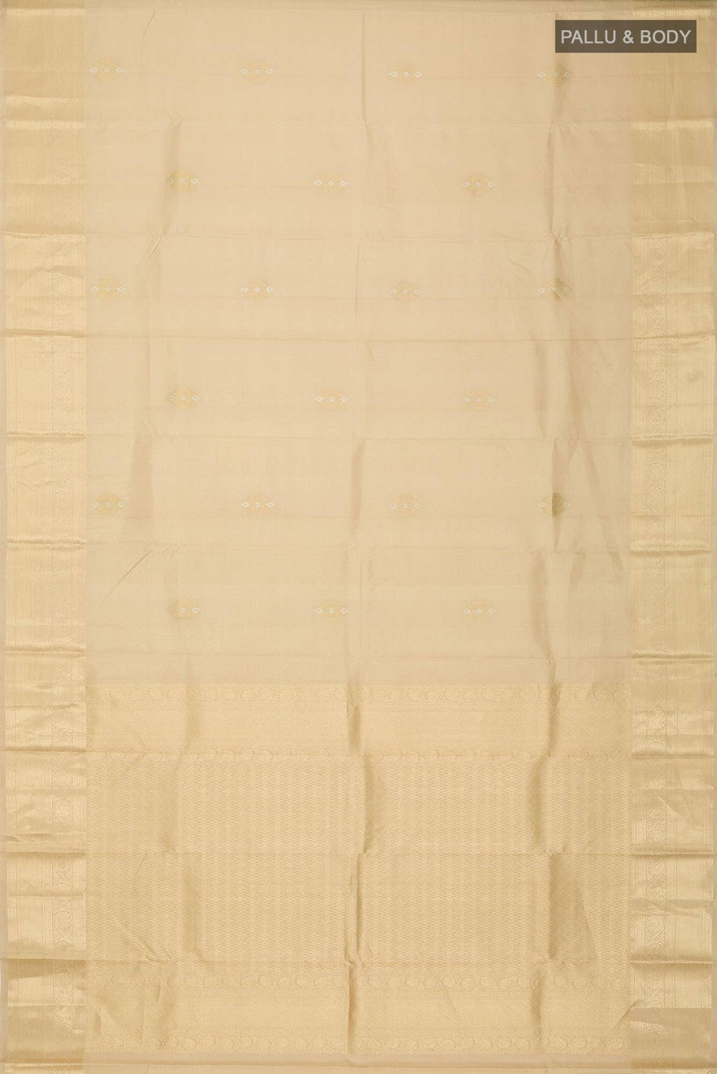Beige Kanchipuram Silk Saree