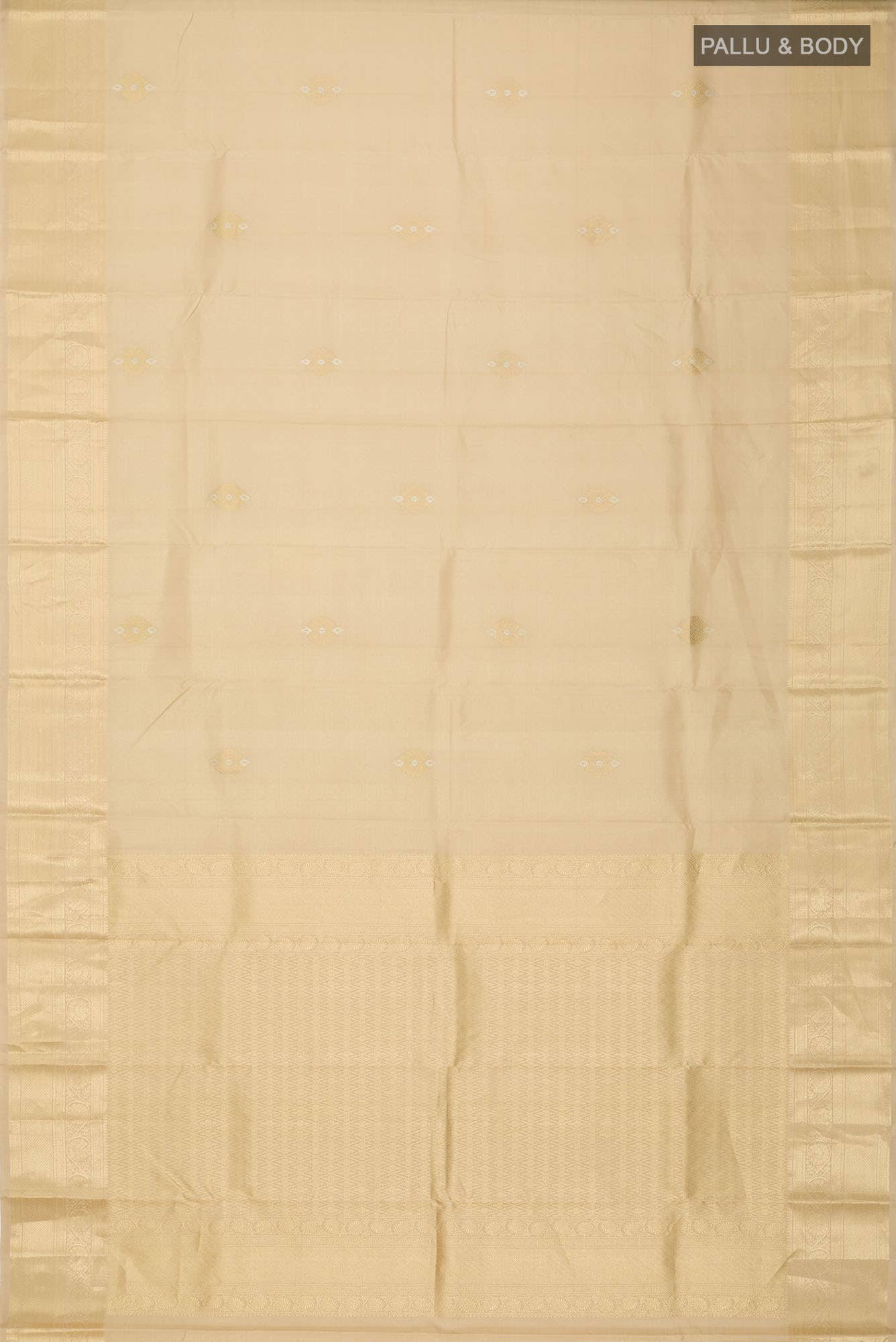 Beige Kanchipuram Silk Saree